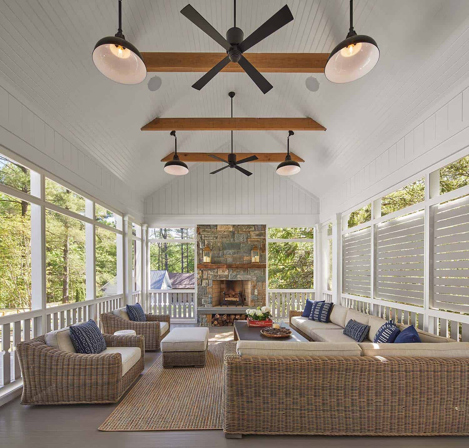 contemporary screened porch