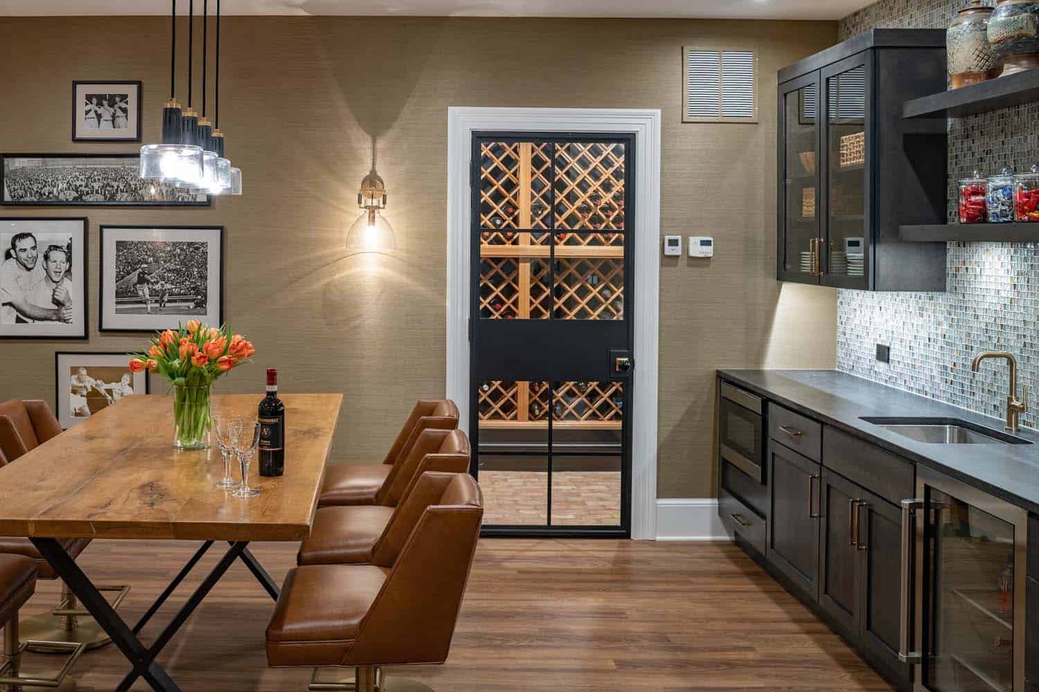 contemporary wine cellar and tasting room