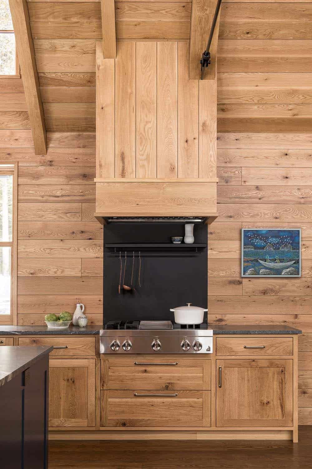 rustic kitchen range wall