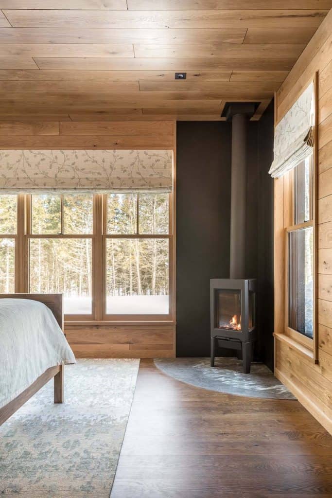 View of This rustic mountain home provides a peaceful escape in the woods of Maine