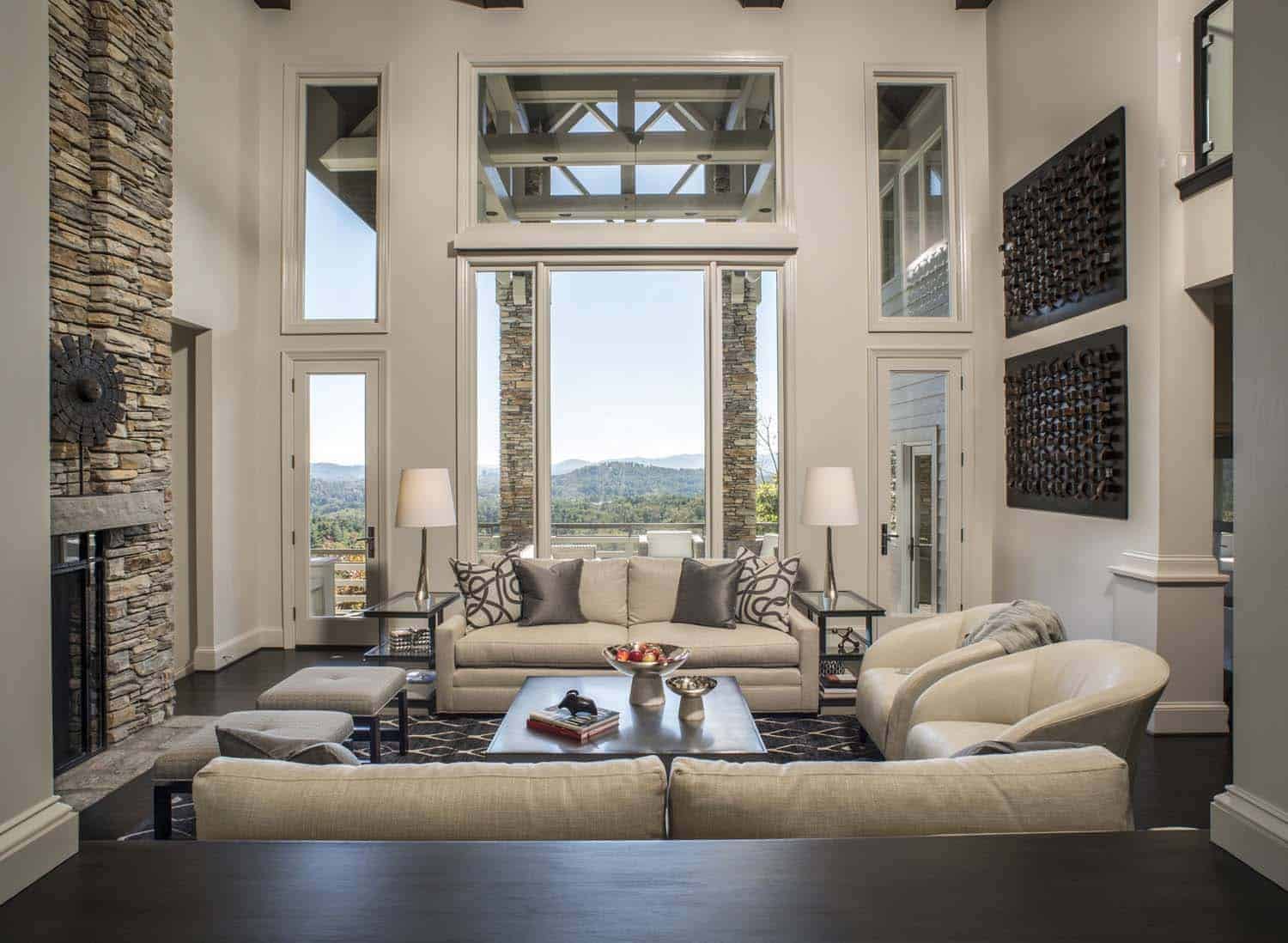 contemporary living room with a large window