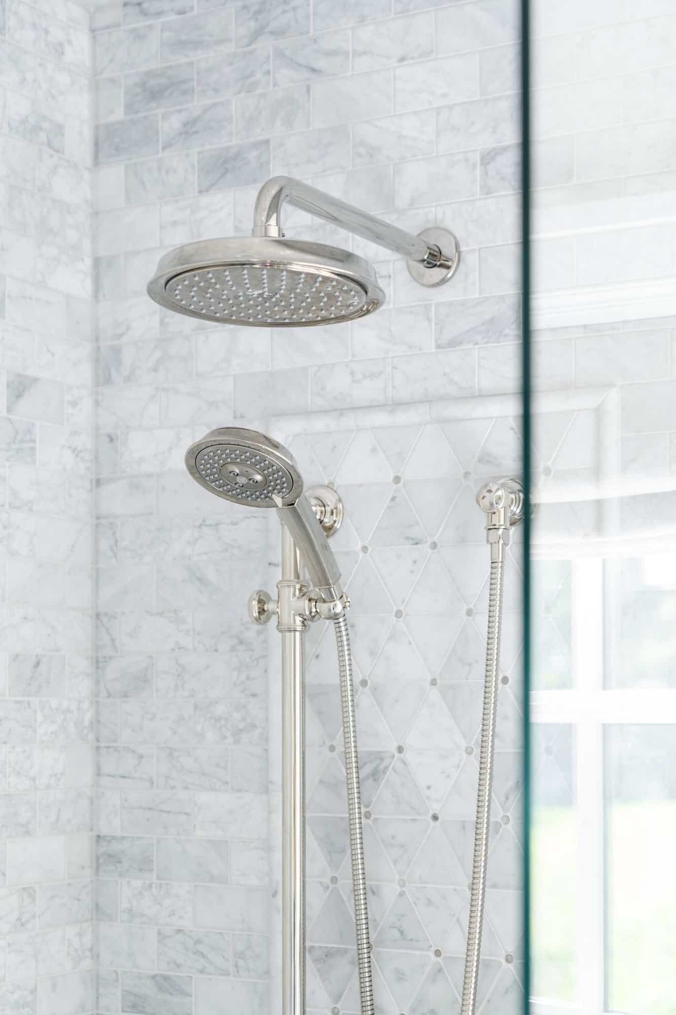 traditional bathroom shower head detail