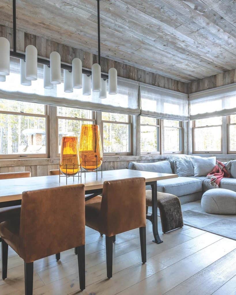 Inside a stunning Montana mountain house with elegant and rustic interiors