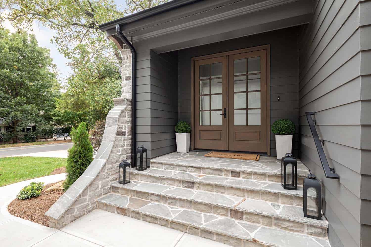 contemporary home exterior entry