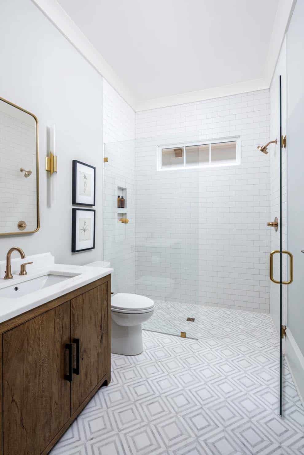 contemporary bathroom with a shower