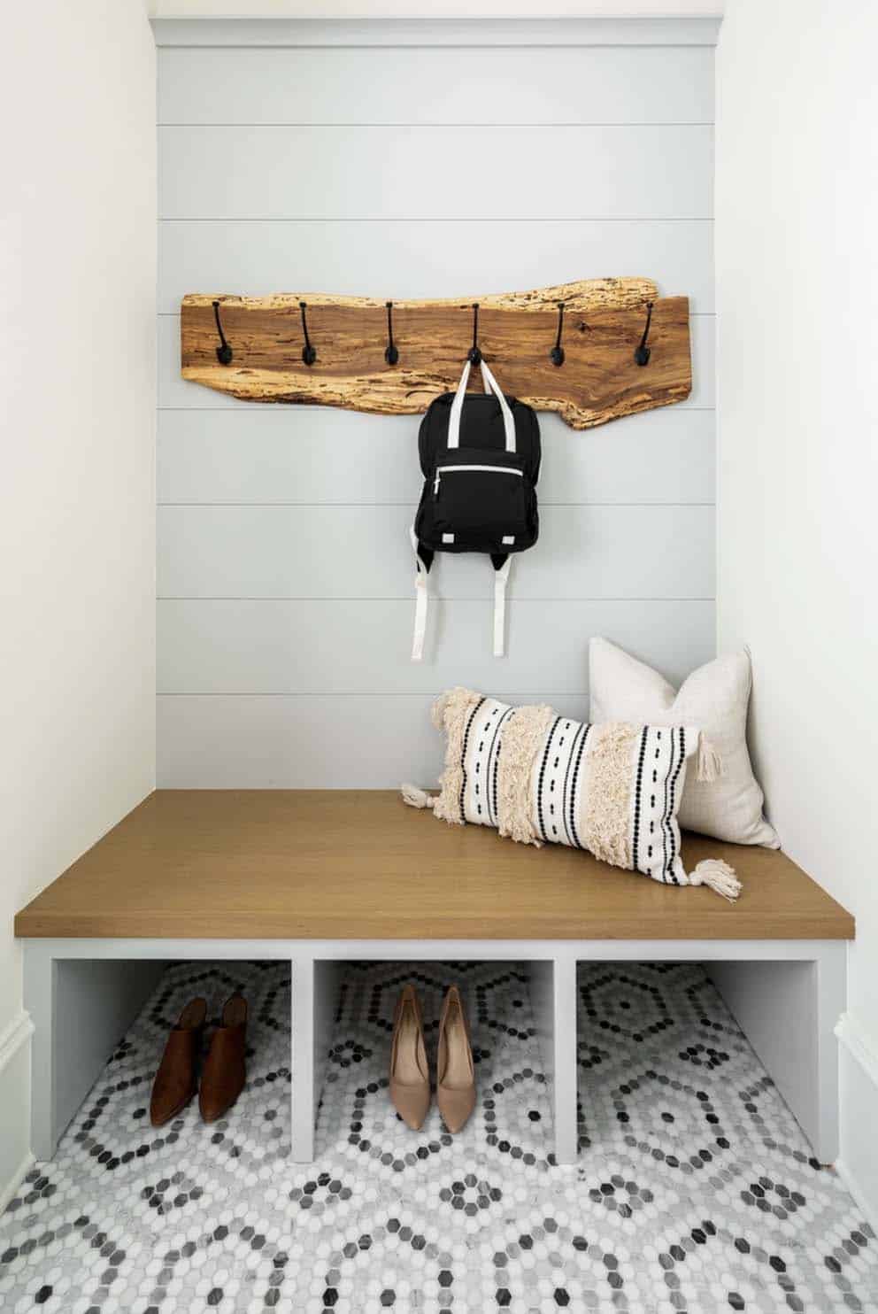 contemporary mudroom bench