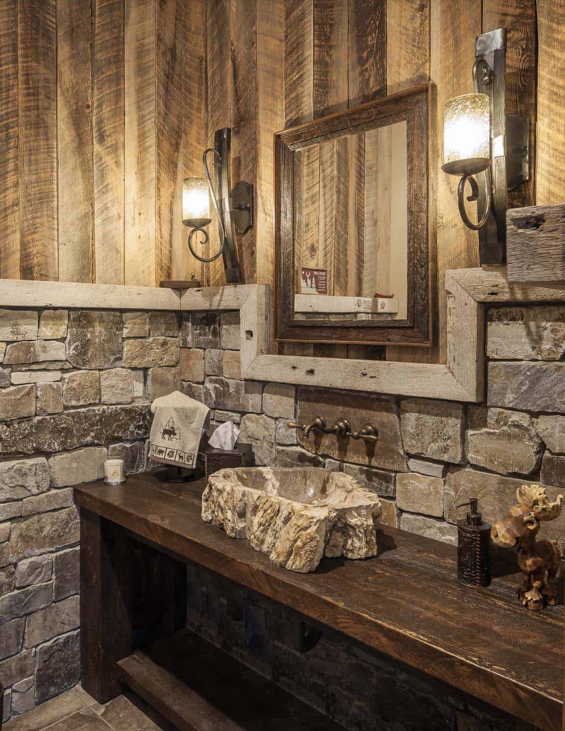 rustic powder room