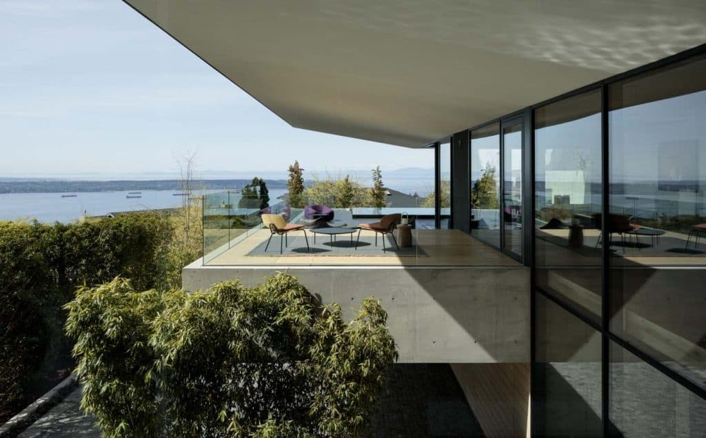 This outstanding home in West Vancouver boasts dramatic roof projections
