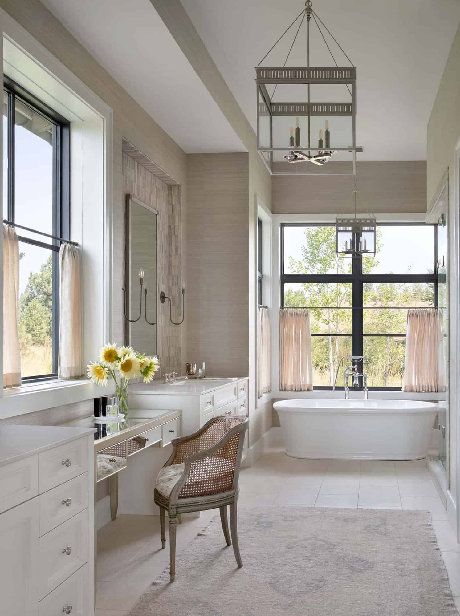modern bathroom with a freestanding tub