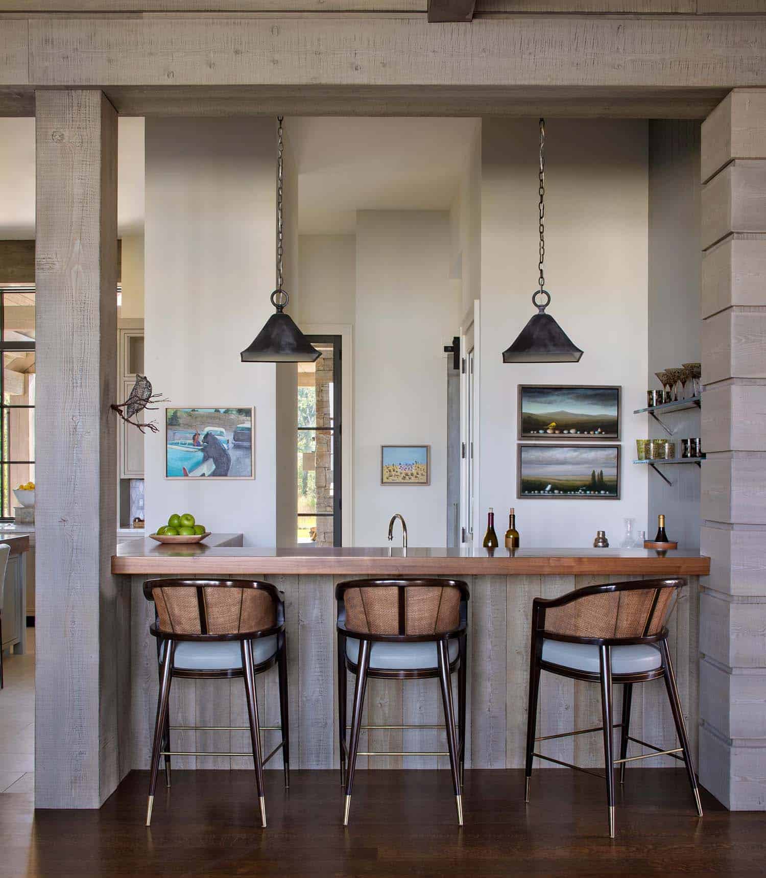 modern rustic home bar