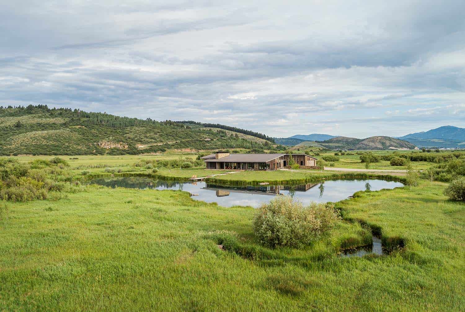 rustic retreat landscape view in Wyoming