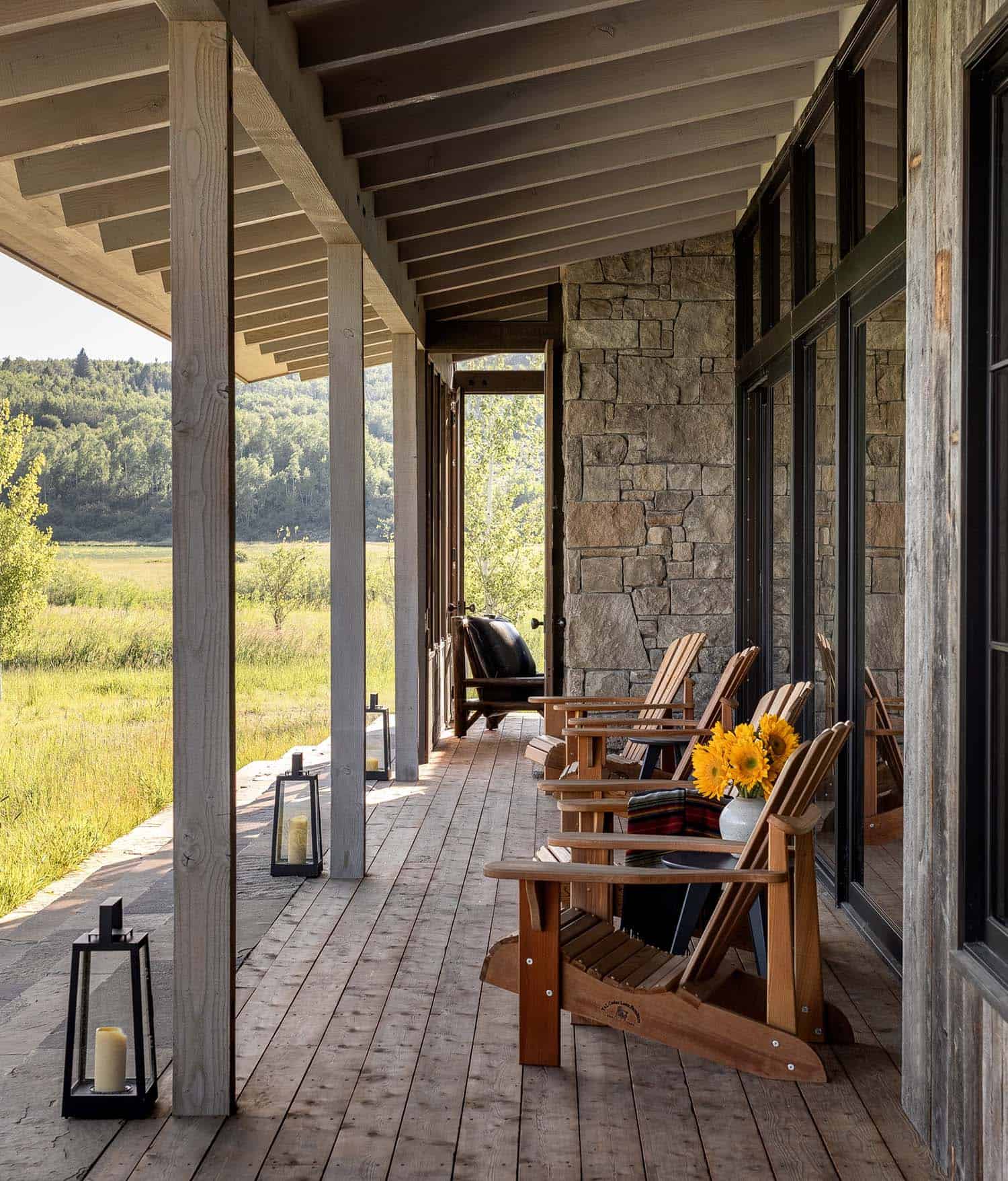 rustic house exterior front covered porch