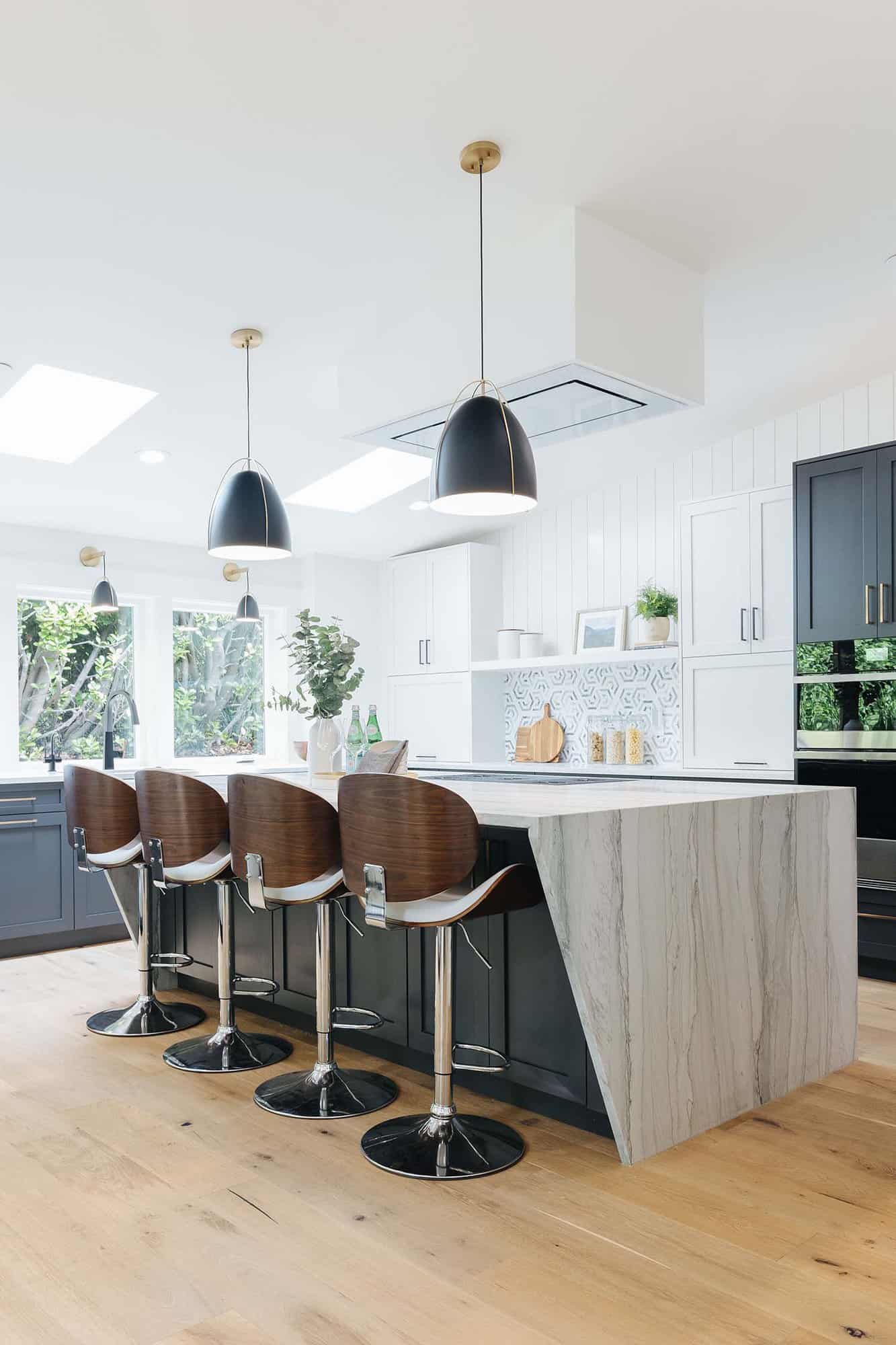 modern kitchen with a large island