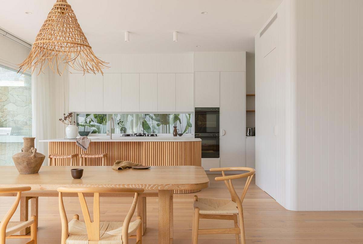 contemporary kitchen and dining room