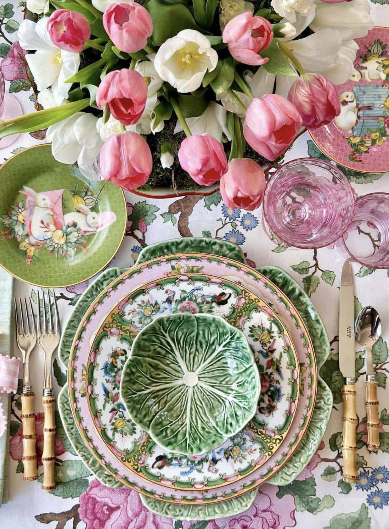 easter dining table place setting
