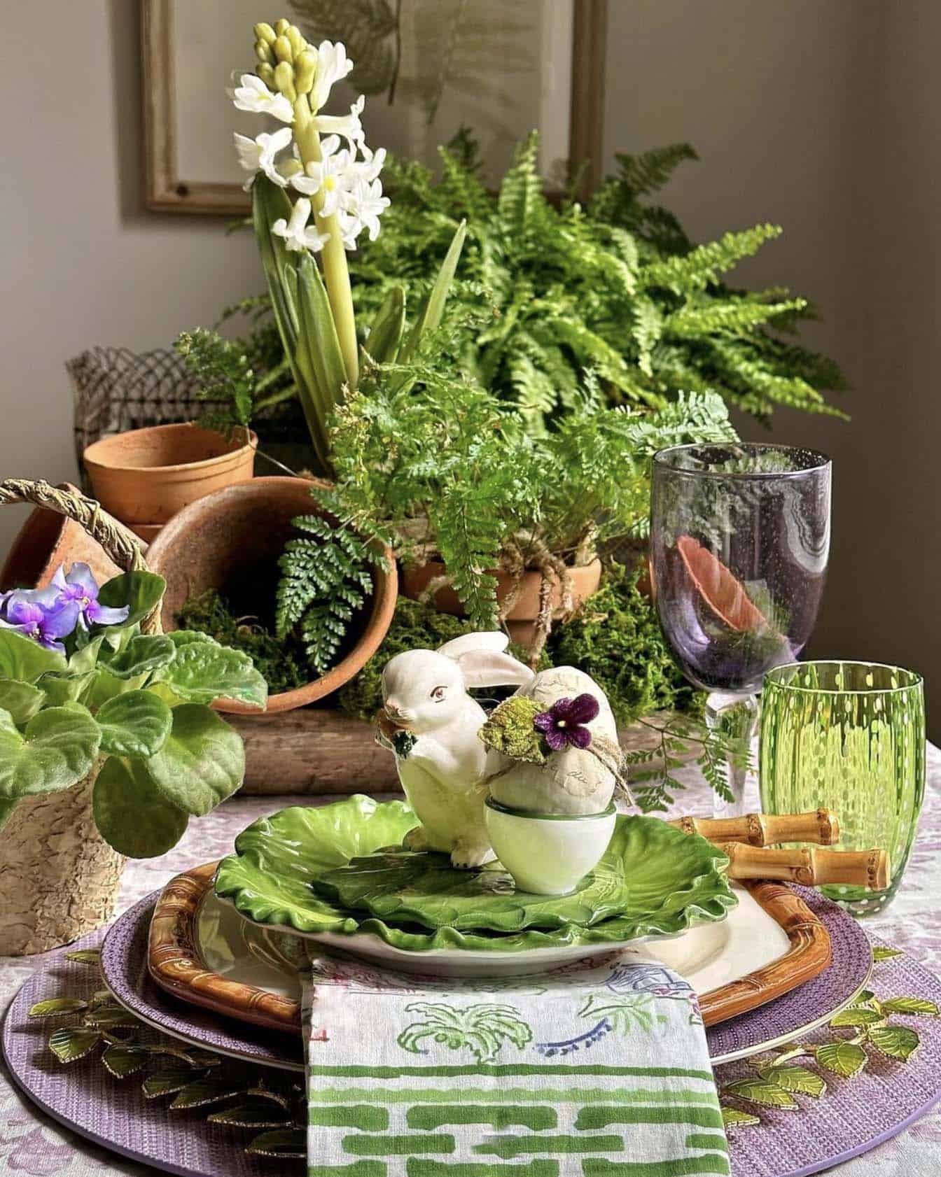easter dining table place setting