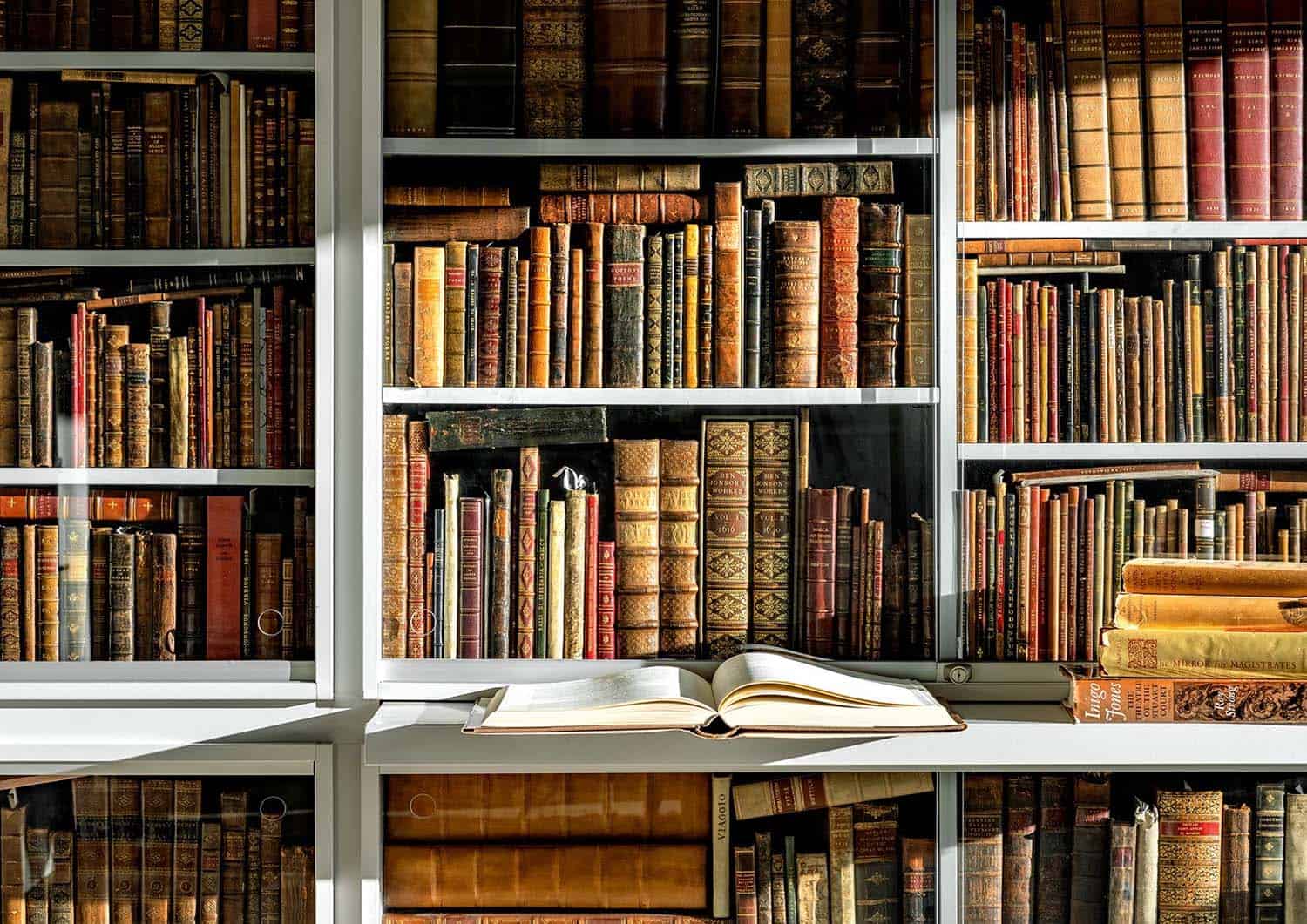 midcentury modern bookshelf detail