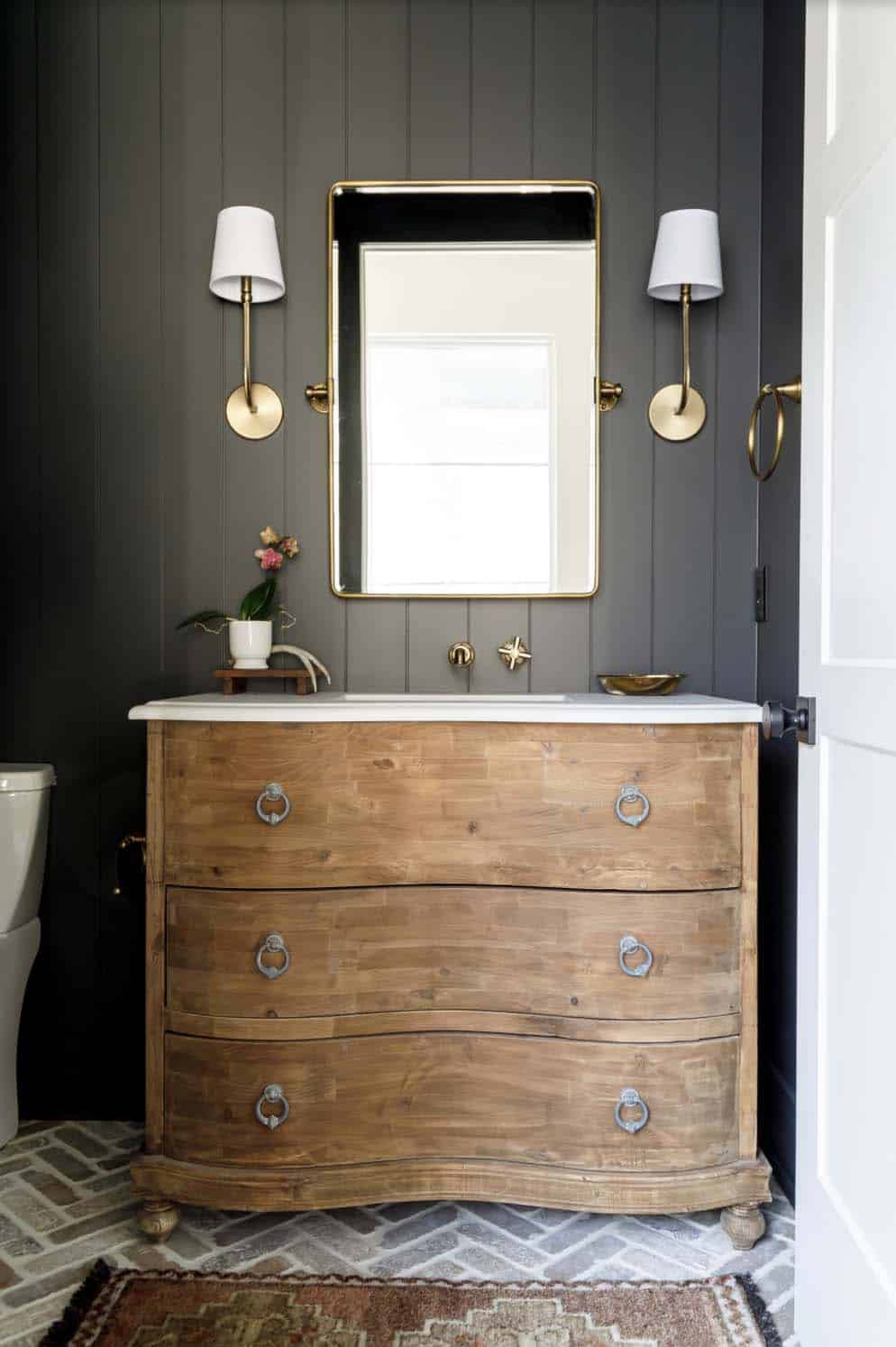 farmhouse style powder room