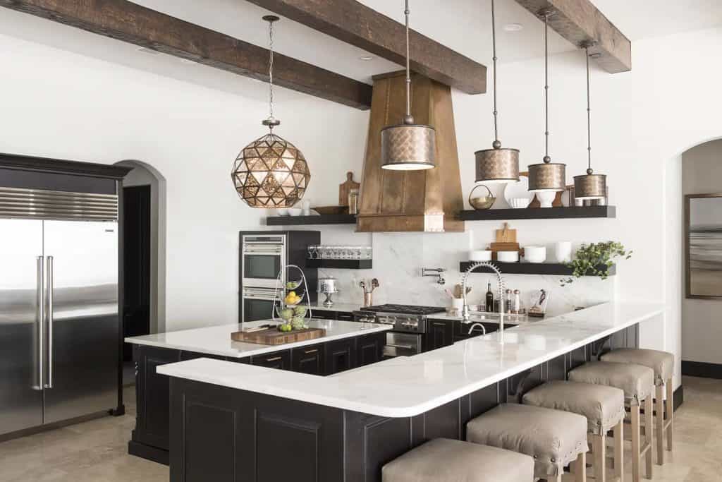 Inside a stunning modern Mediterranean-style lakefront home in Florida