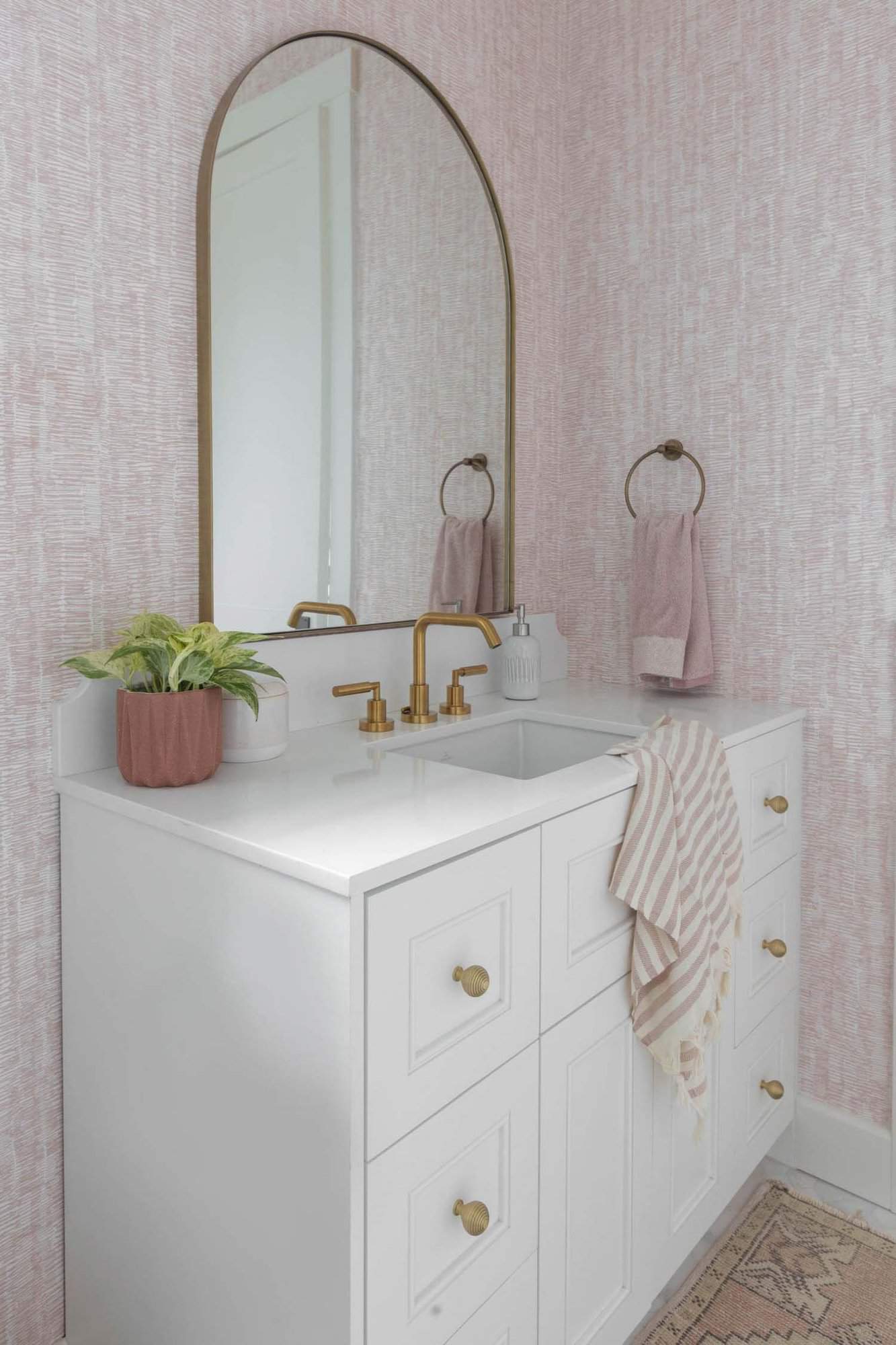 transitional style girls bathroom vanity
