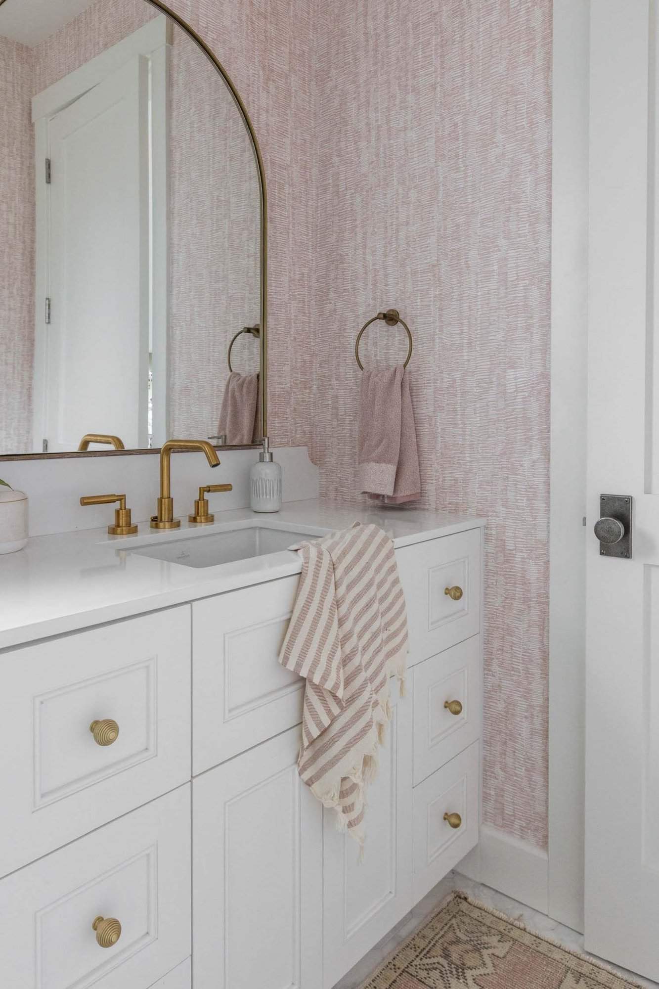 transitional style girls bathroom vanity