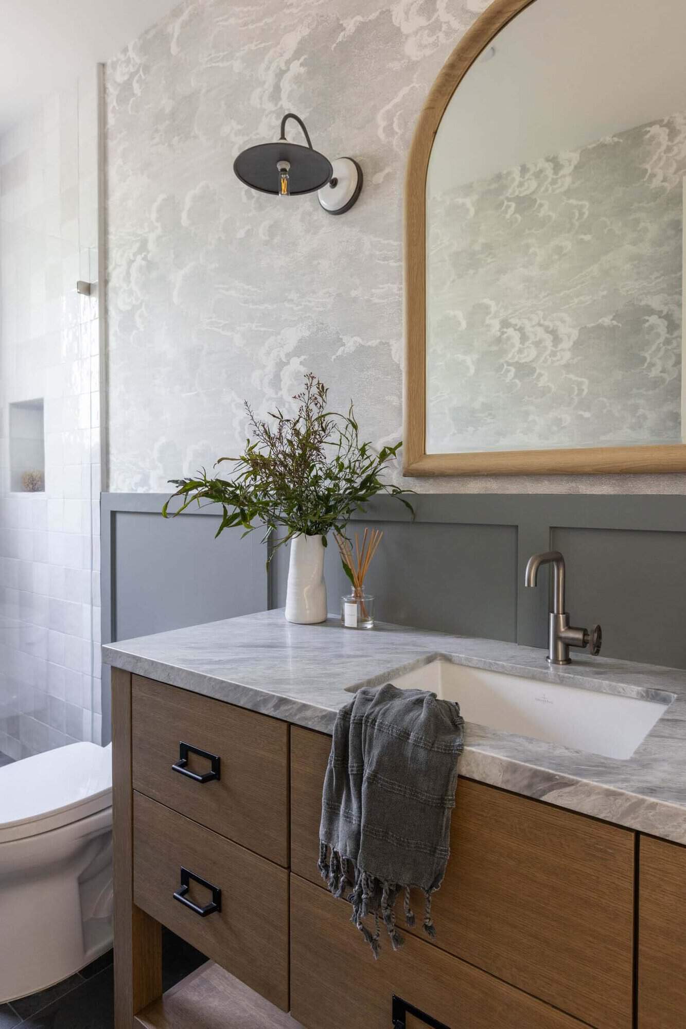 transitional style bathroom vanity