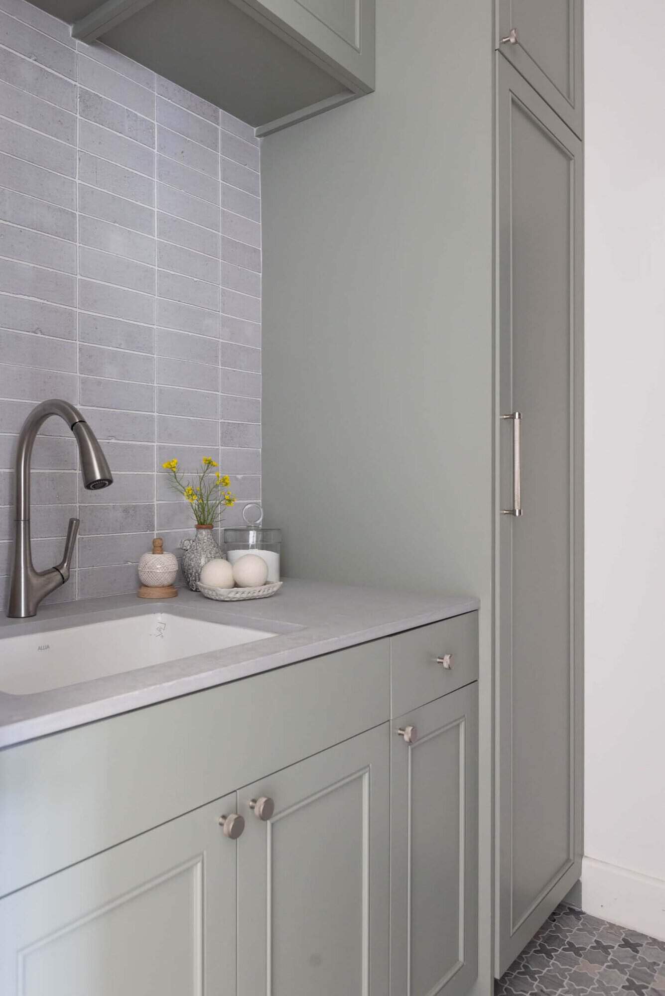 transitional style laundry room