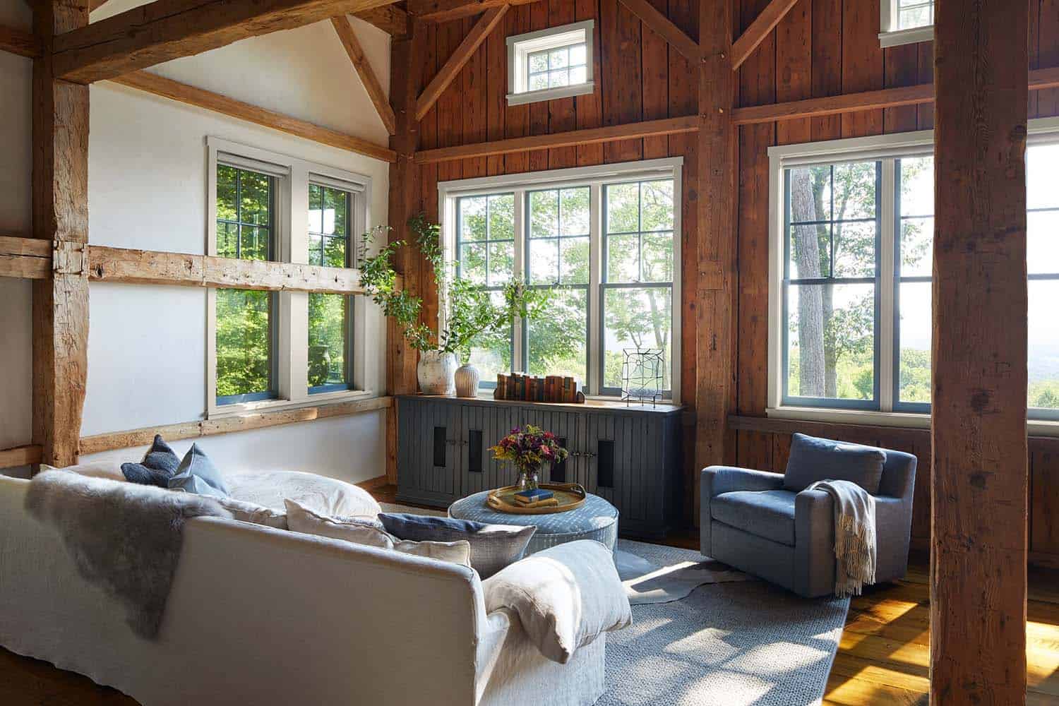 modern rustic bedroom lounge area