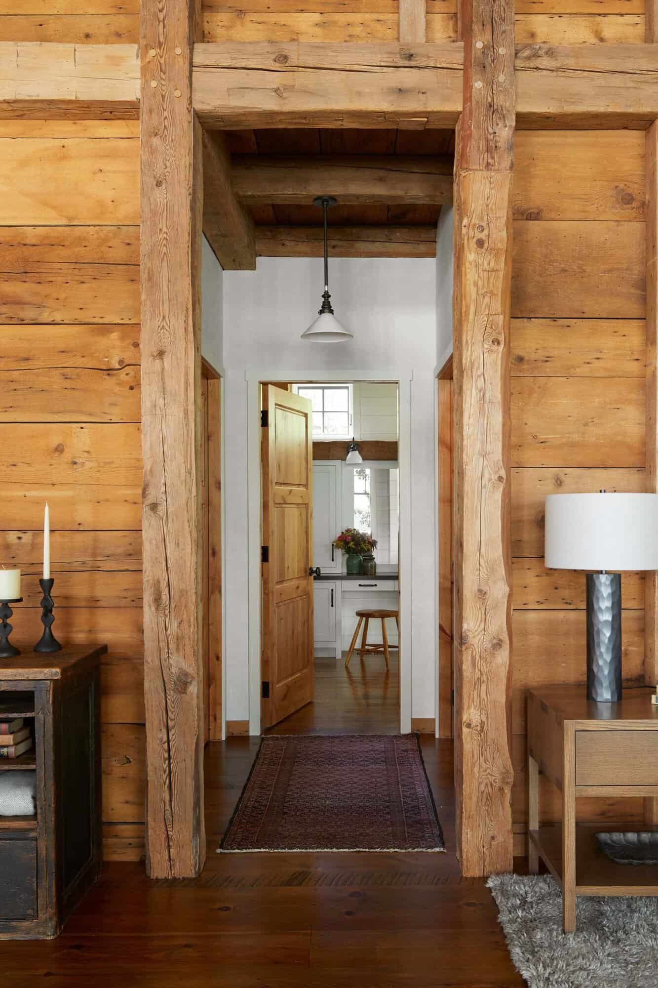 modern rustic bedroom hallway