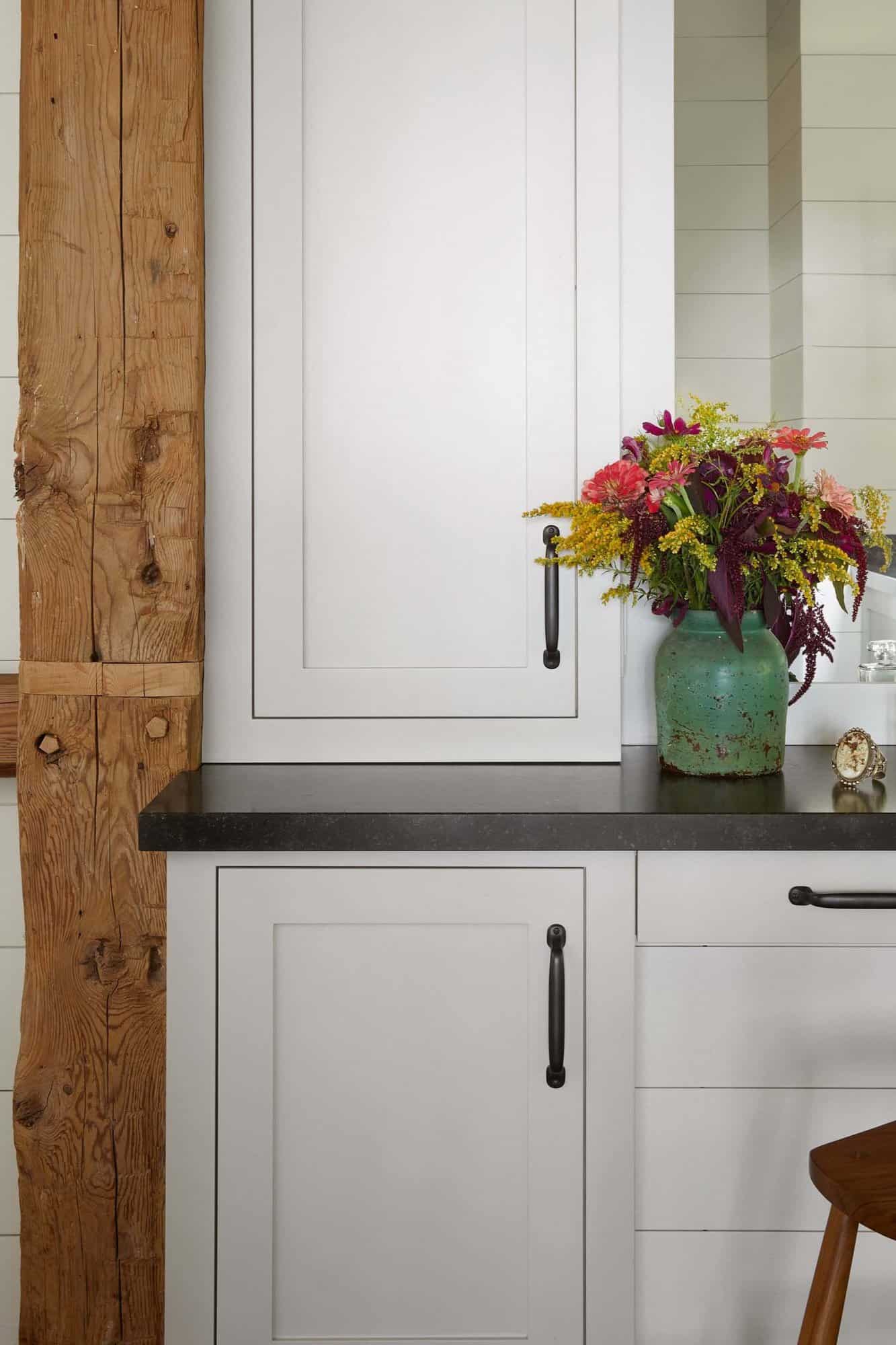 modern rustic bathroom vanity detail