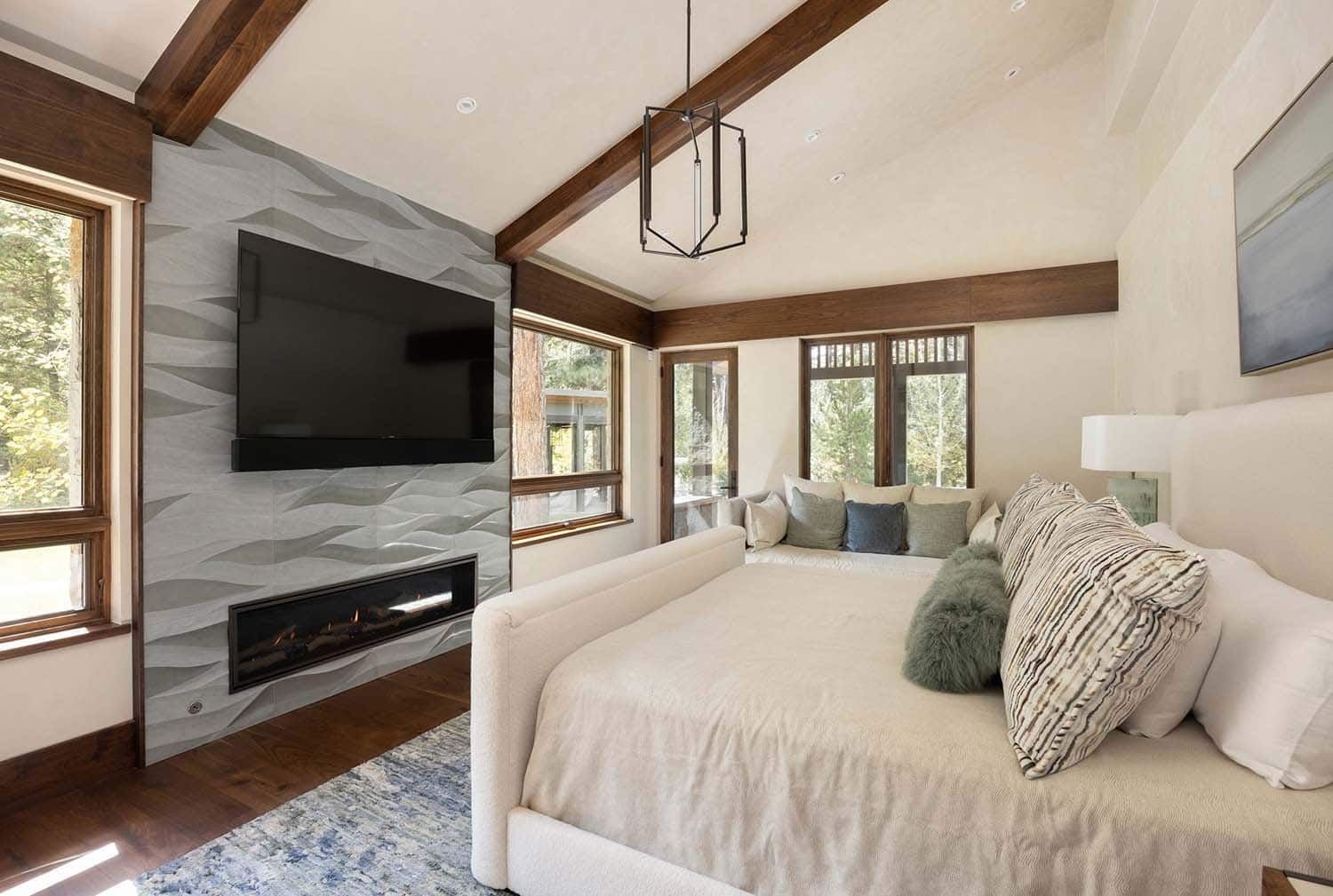 modern bedroom fireplace