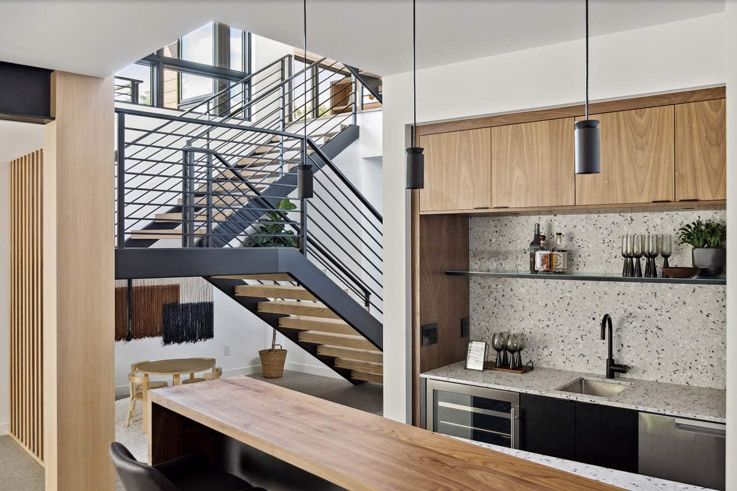 modern basement home bar