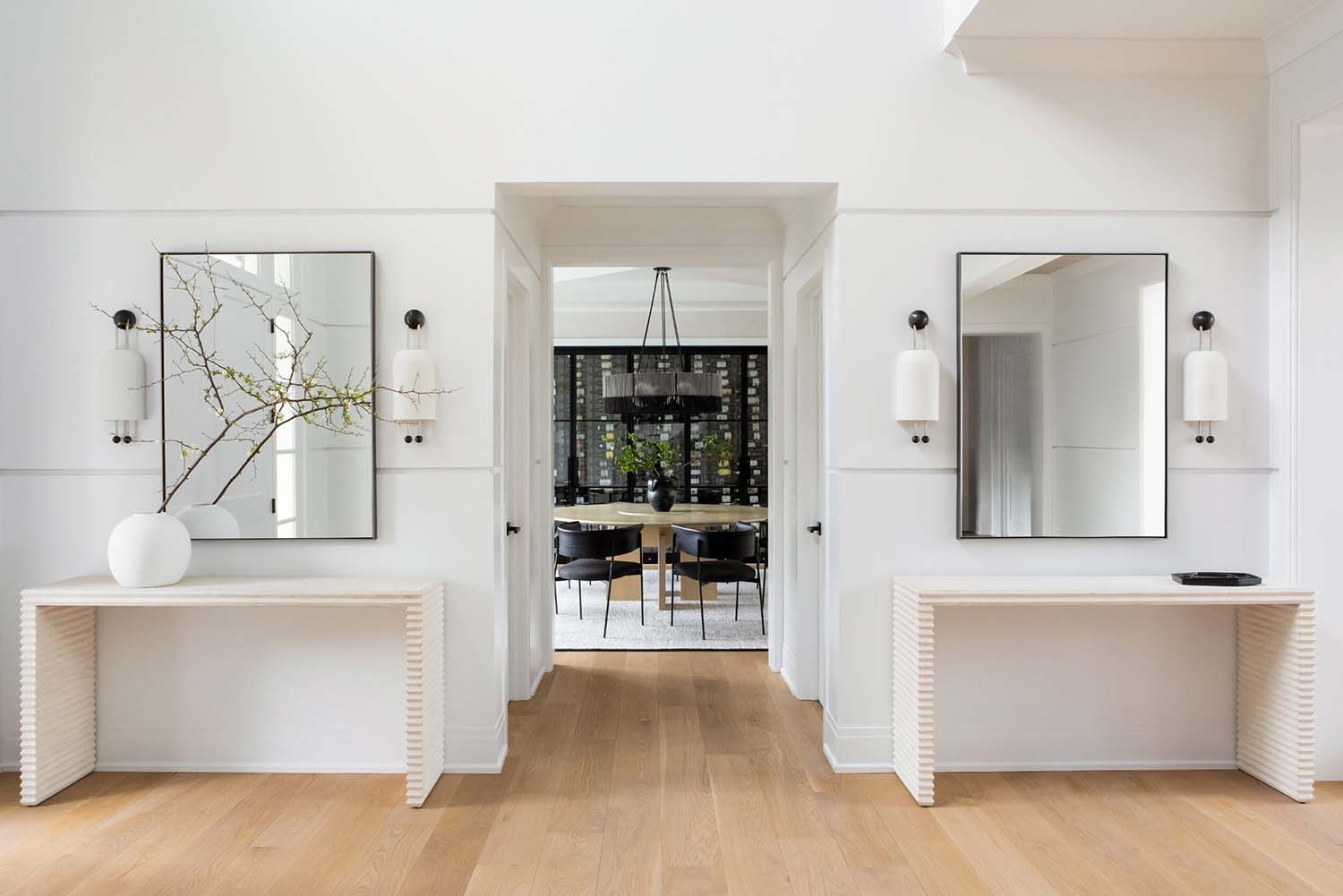 transitional style hallway