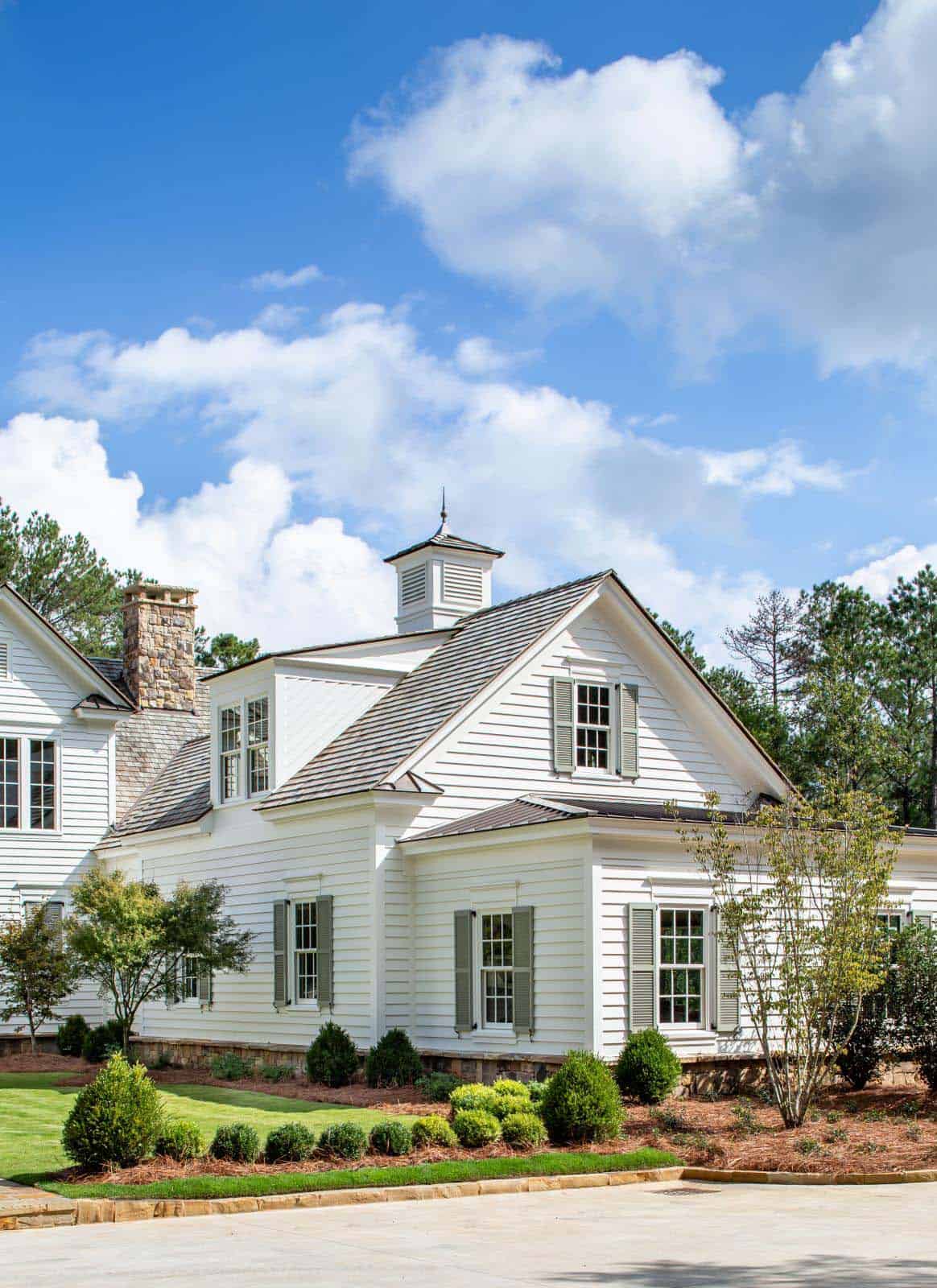 white countryside home exterior