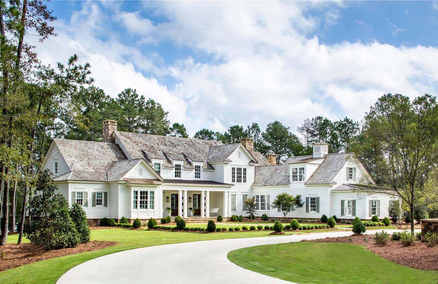 white countryside home exterior