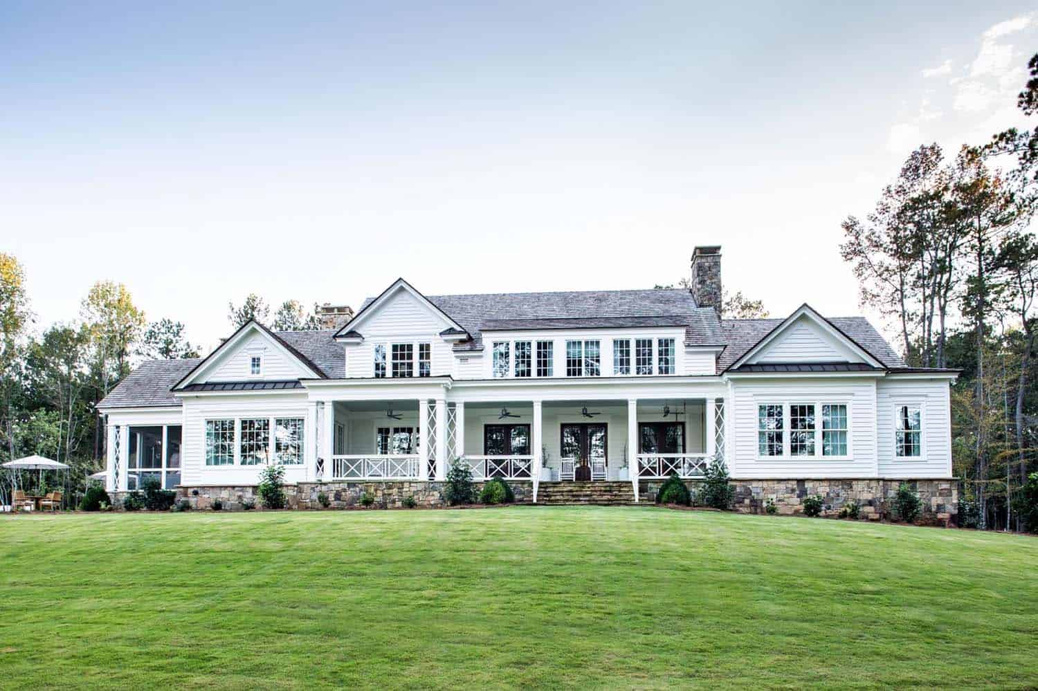 white countryside home exterior