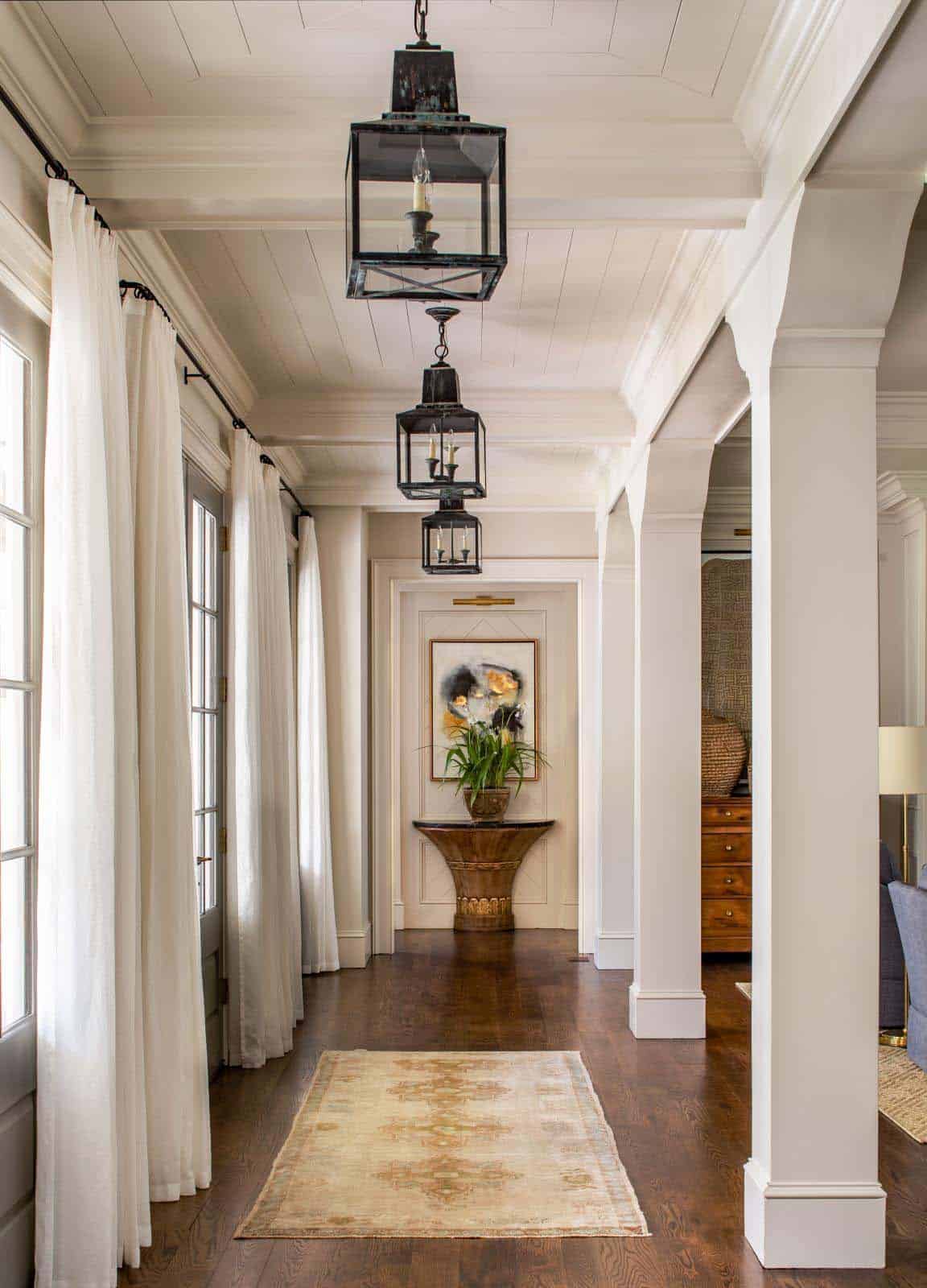 transitional style hallway