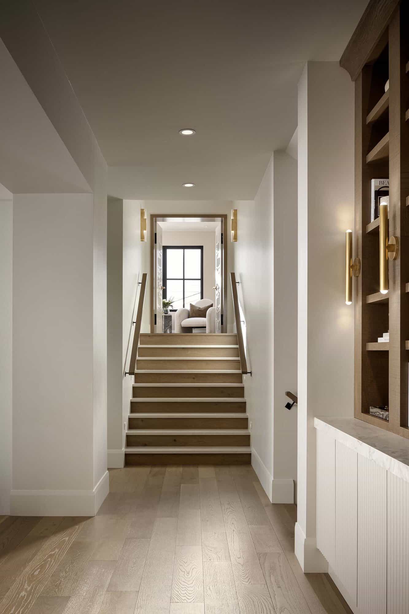 contemporary hallway with stairs