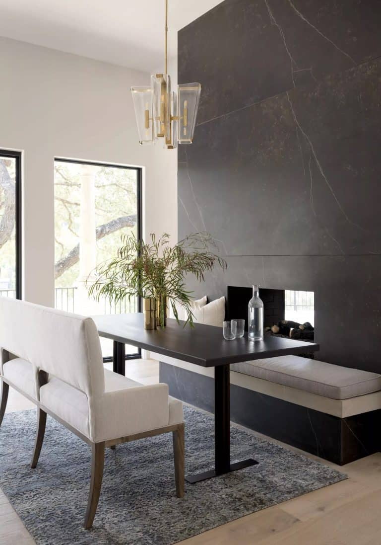 Inside a serene waterfront property nestled along beautiful Lake Austin