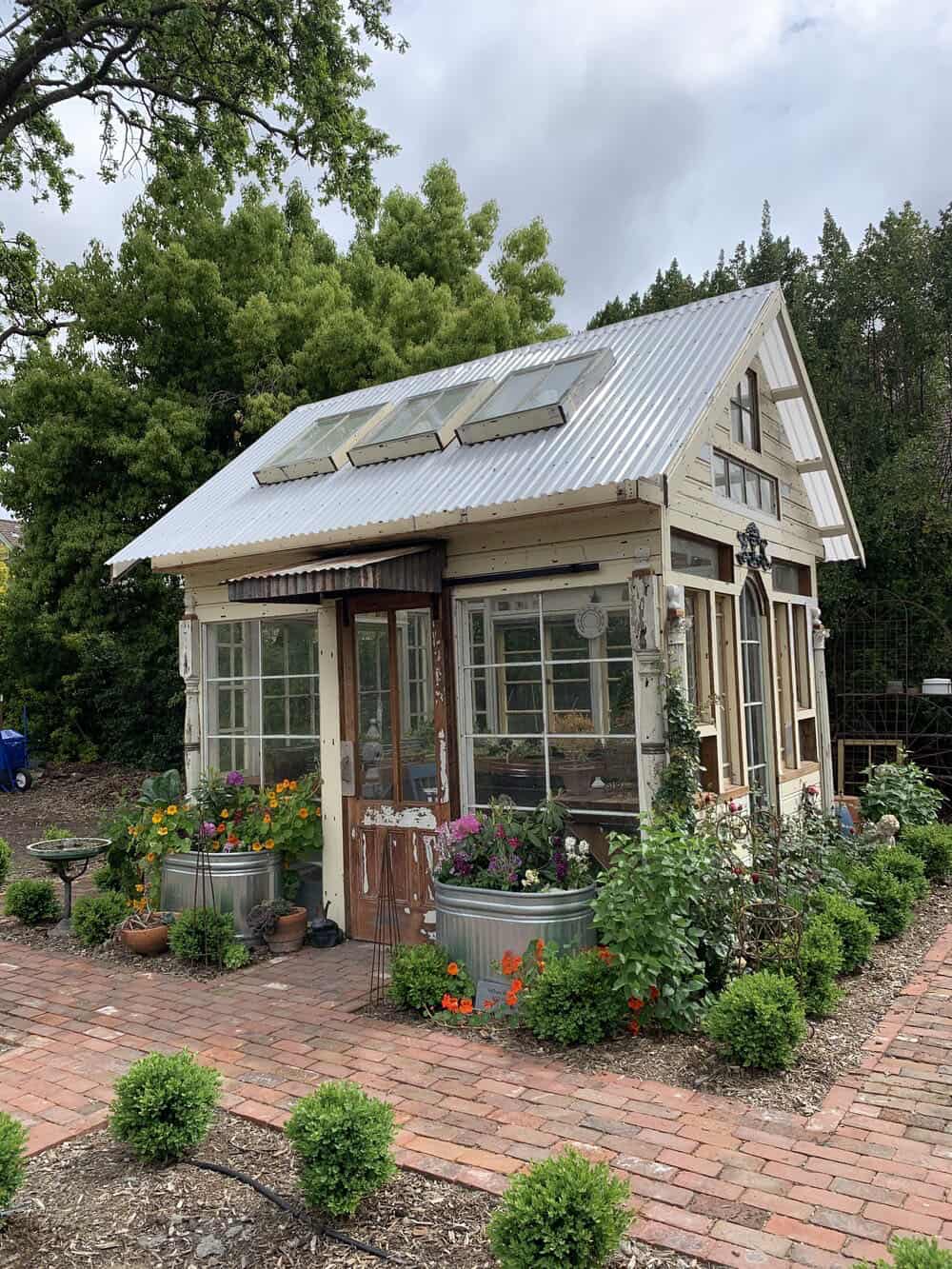 rustic shed with skylights