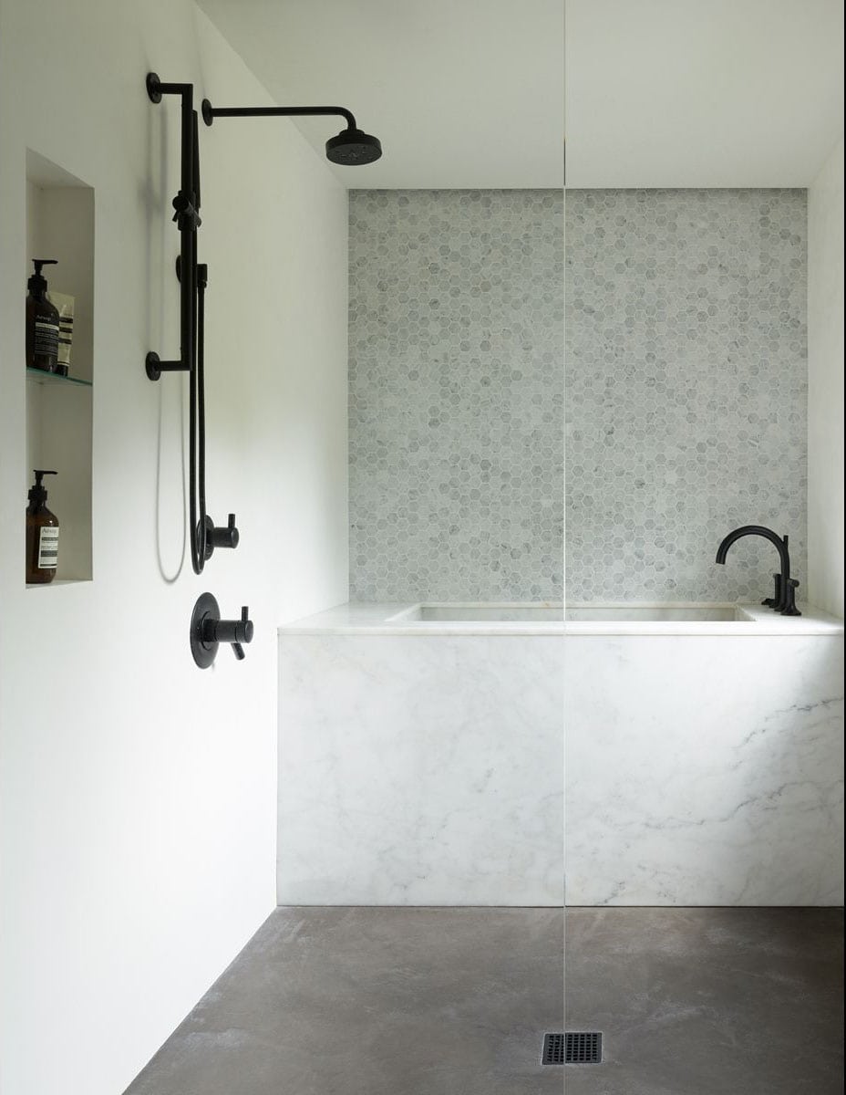 modern bathroom with a shower
