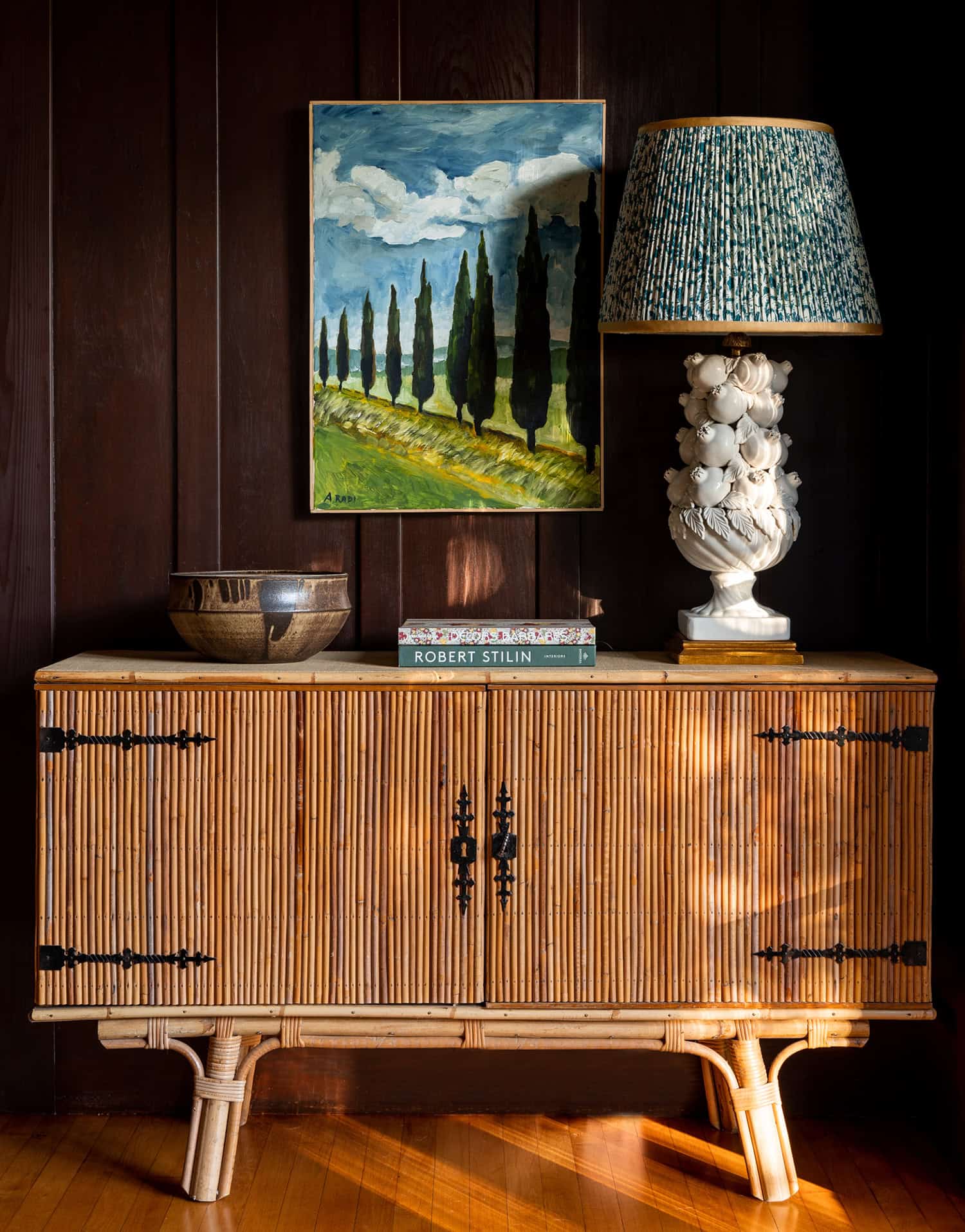 eclectic living room console table