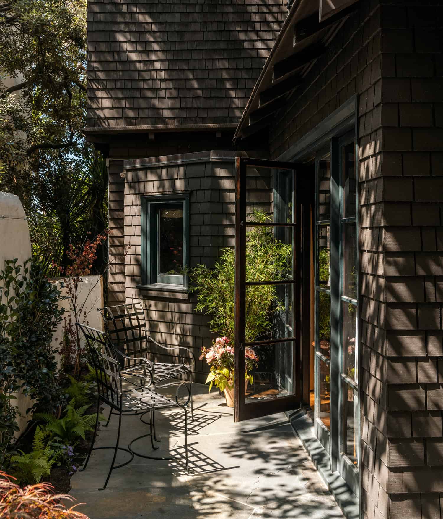 eclectic private patio 