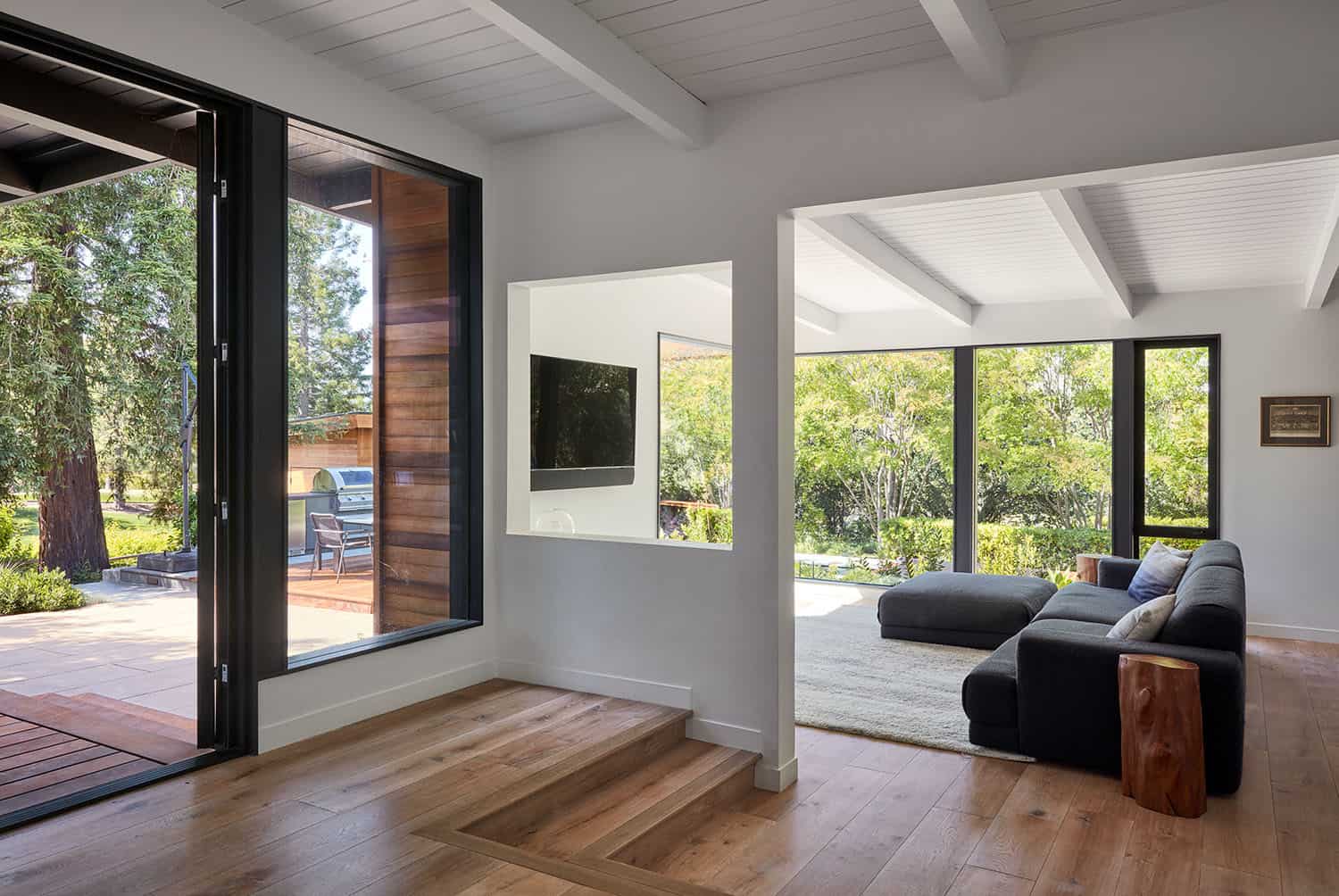 mid-century modern home entry