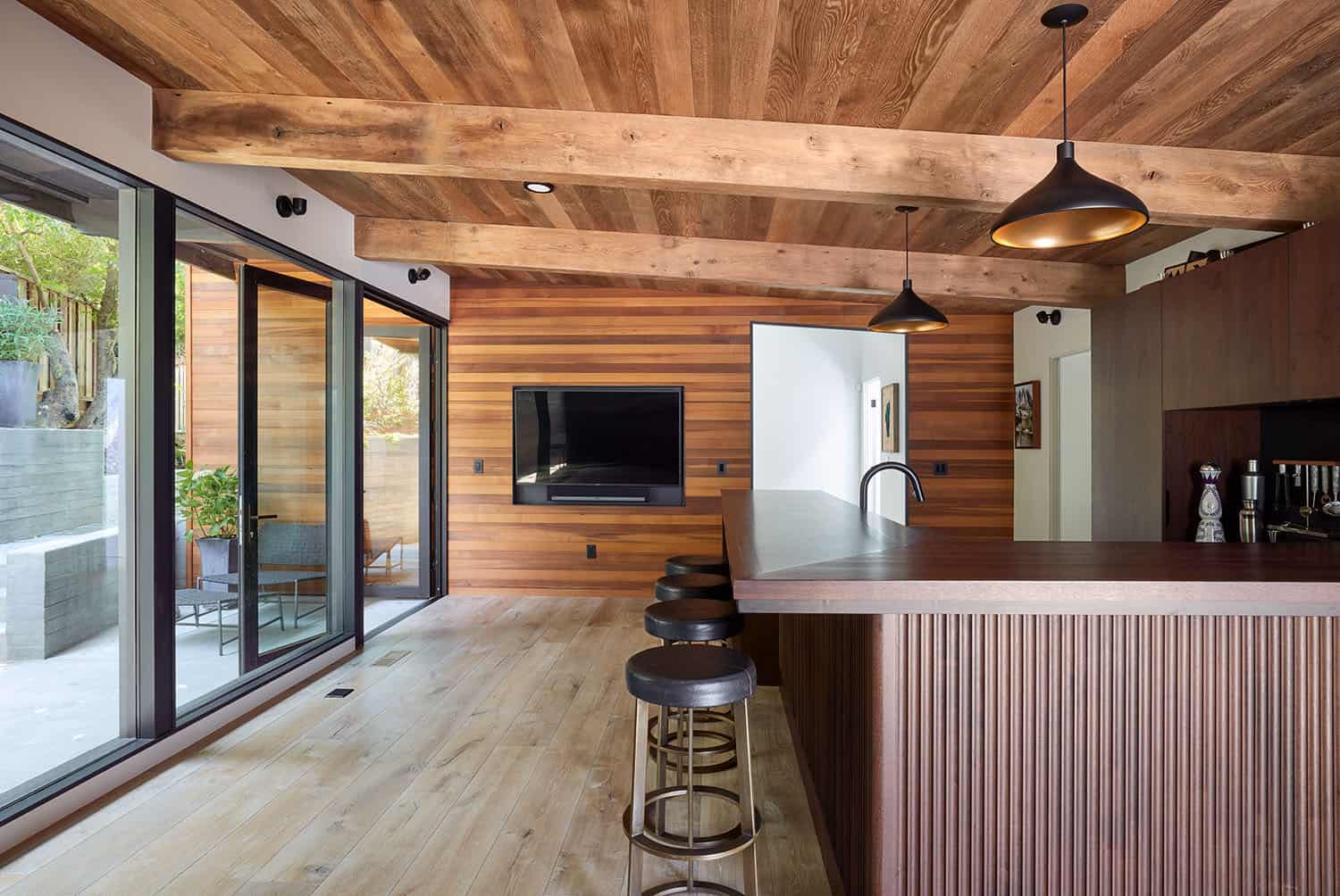 mid-century modern home bar