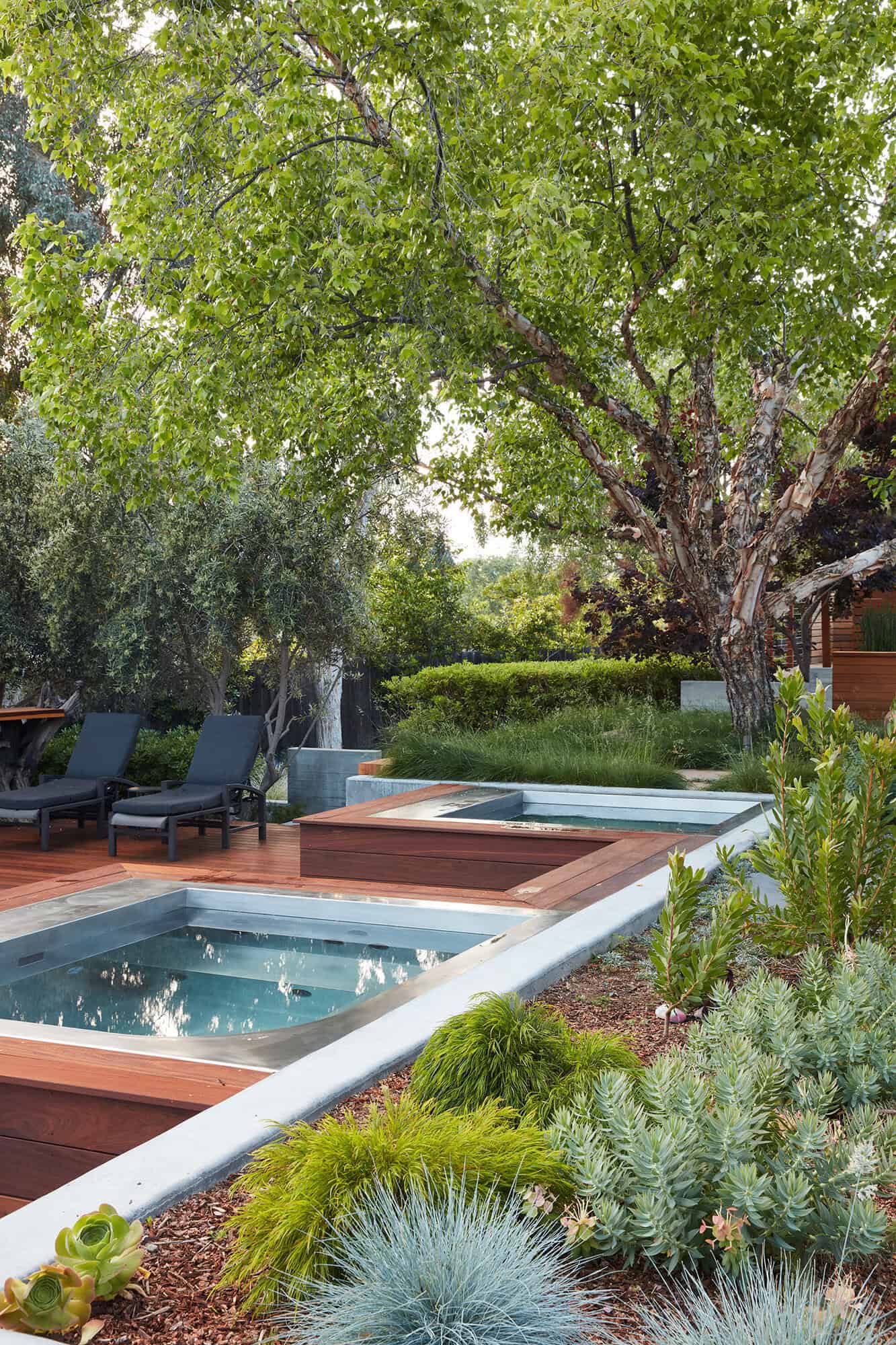 modern pool and pool house