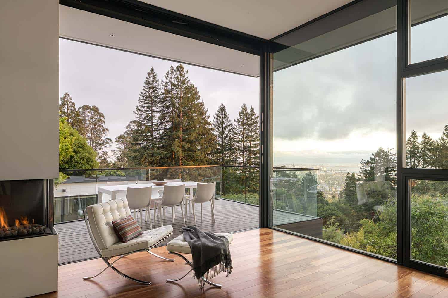 modern living room with a view of the deck