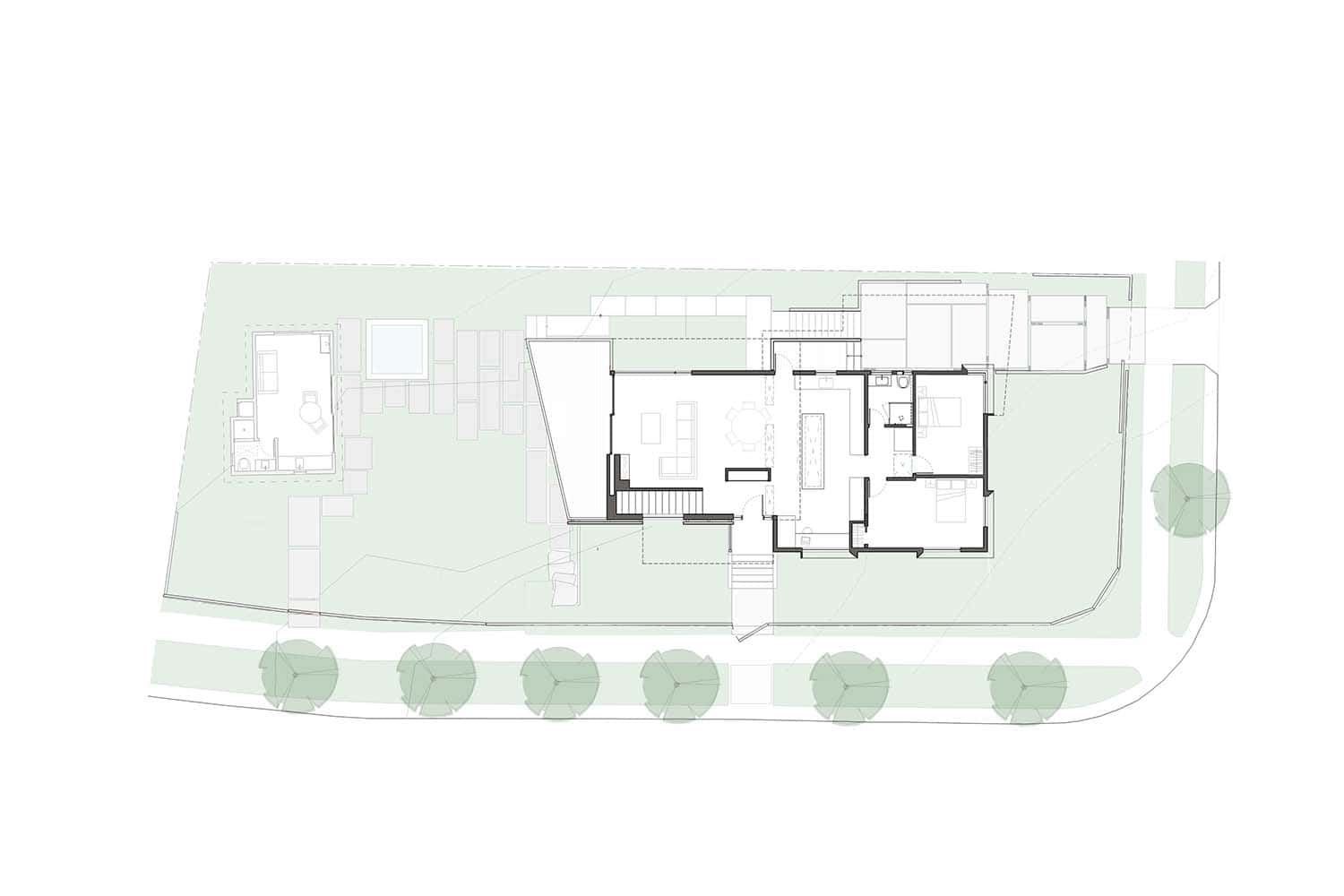 modern European style home site plan