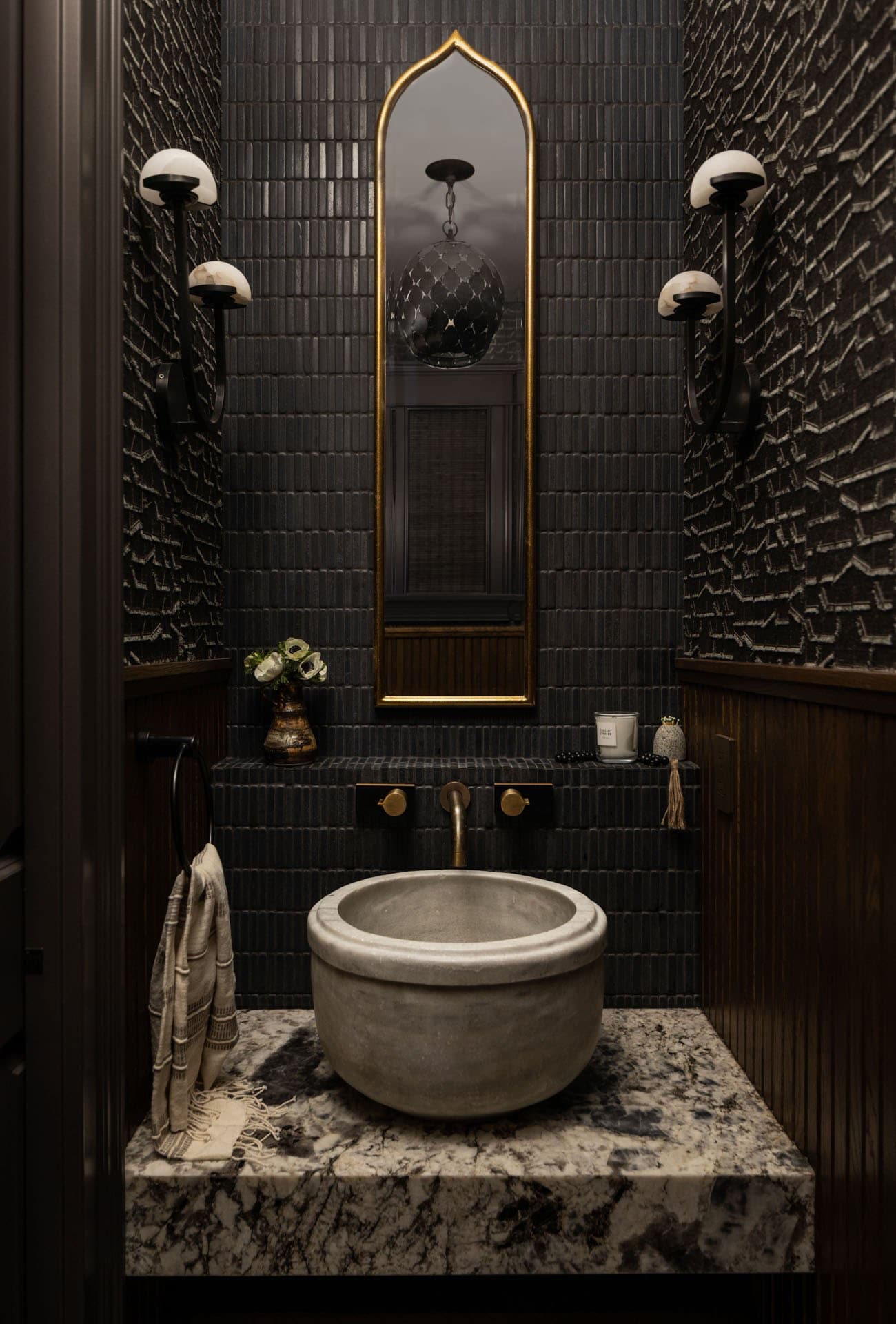 transitional style powder room