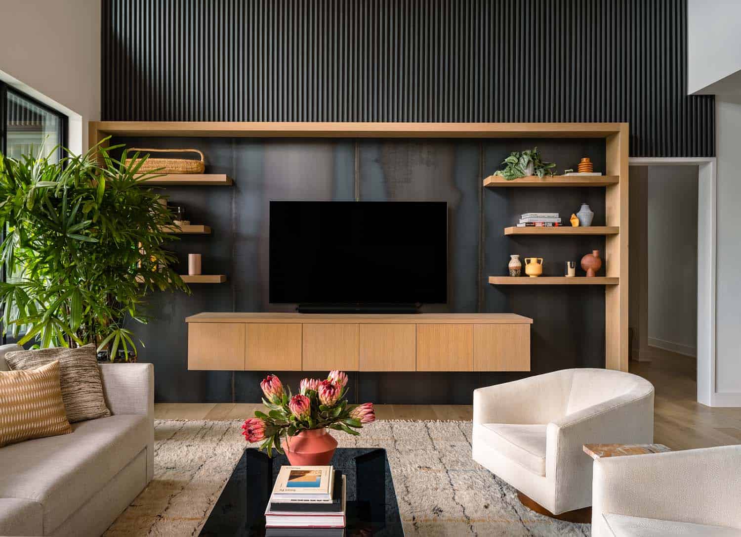 mid-century-modern-family-room-with-a-built-in-entertainment-center
